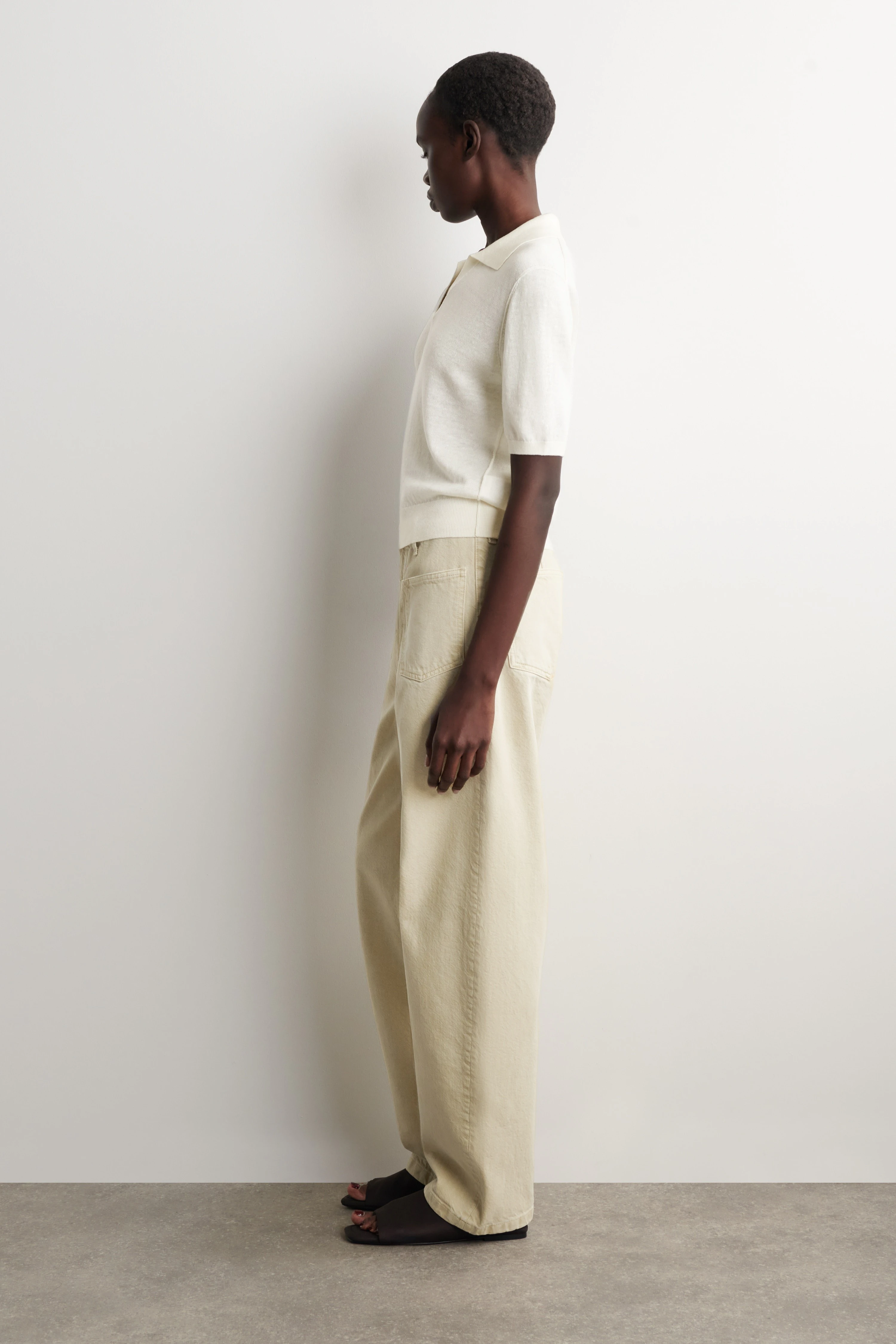 KNITTED LINEN-MERINO POLO SHIRT - 4