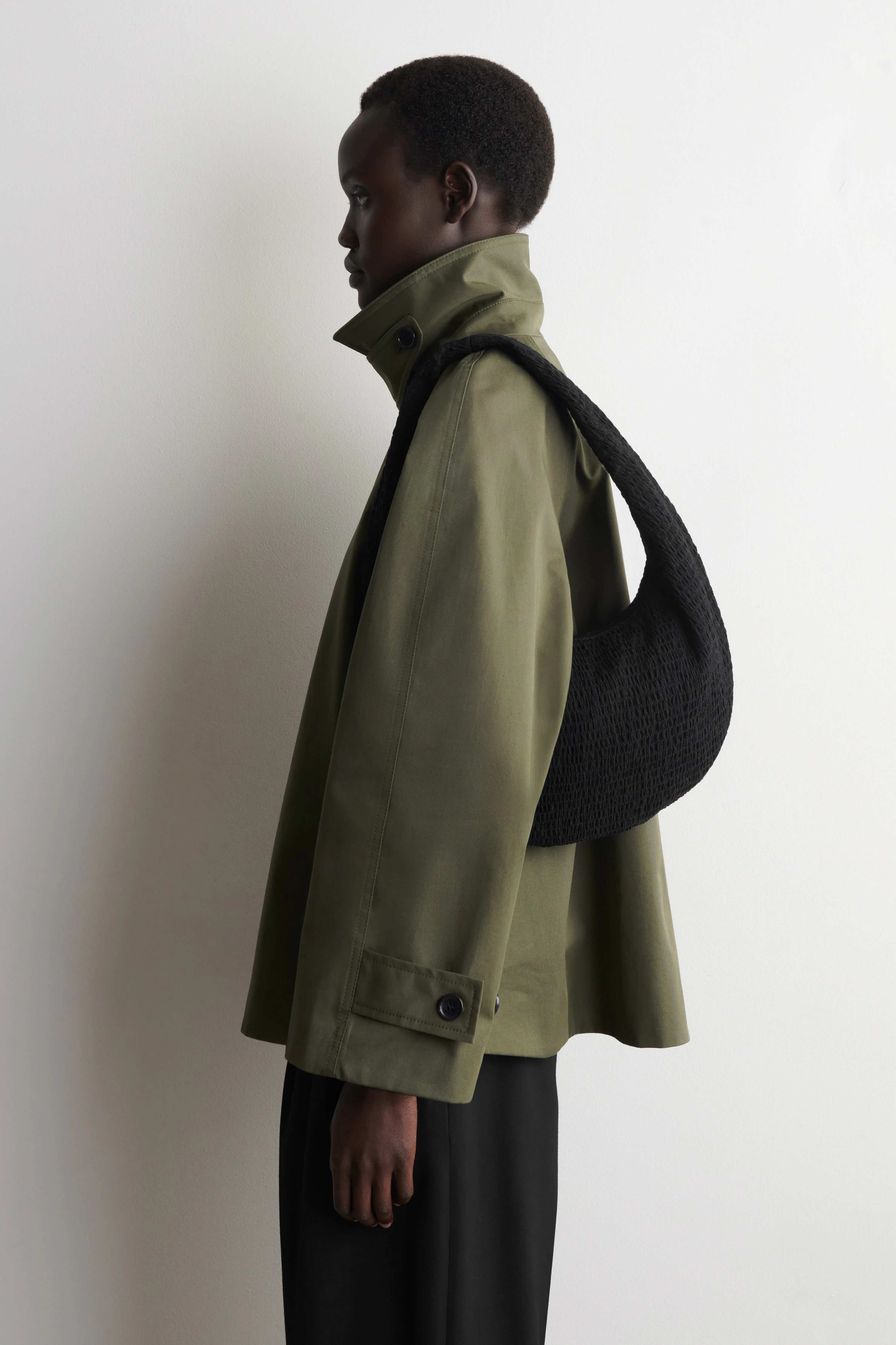 SMOCKED SHOULDER BAG