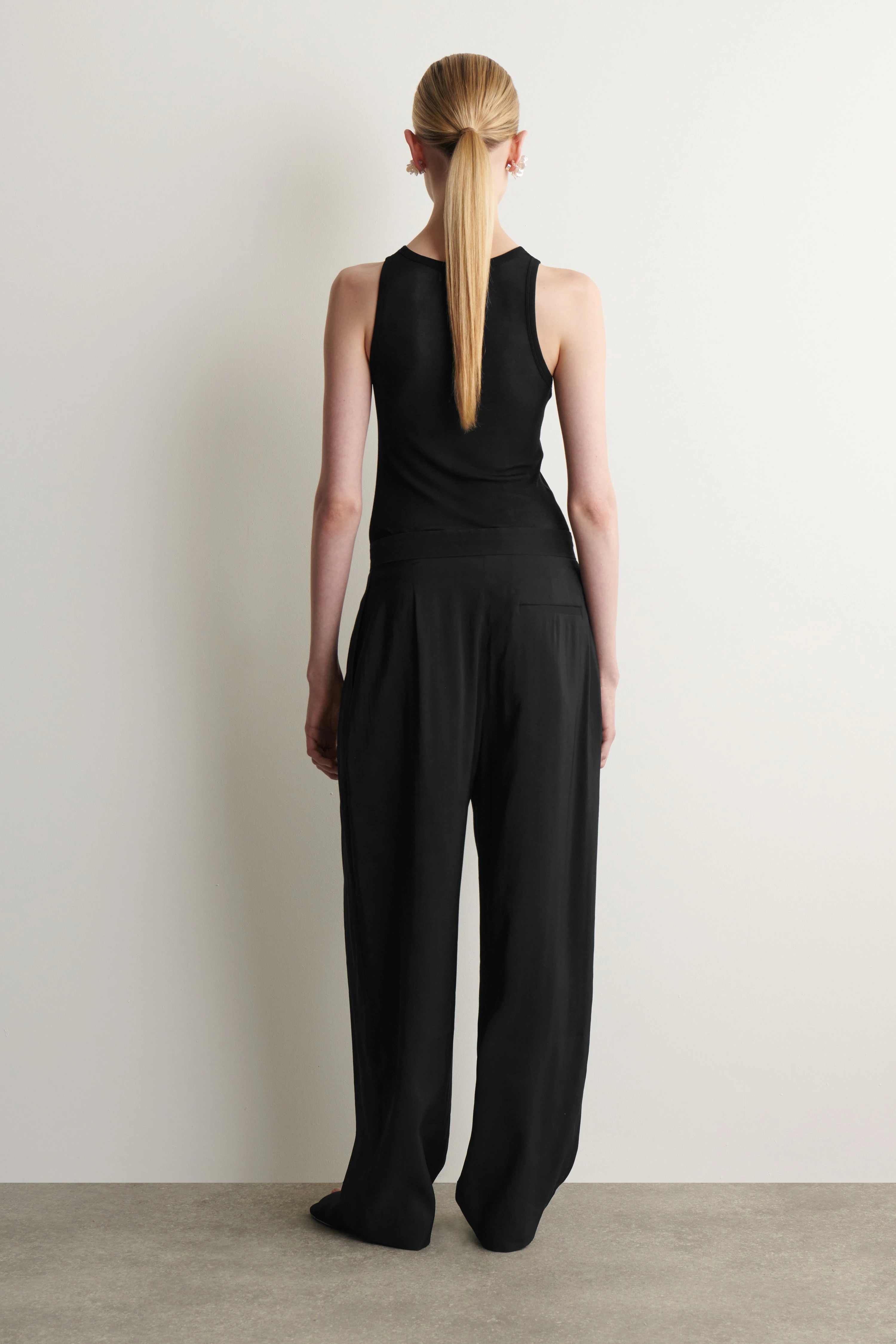 DRAPED PLEATED STRAIGHT-LEG TROUSERS - 2