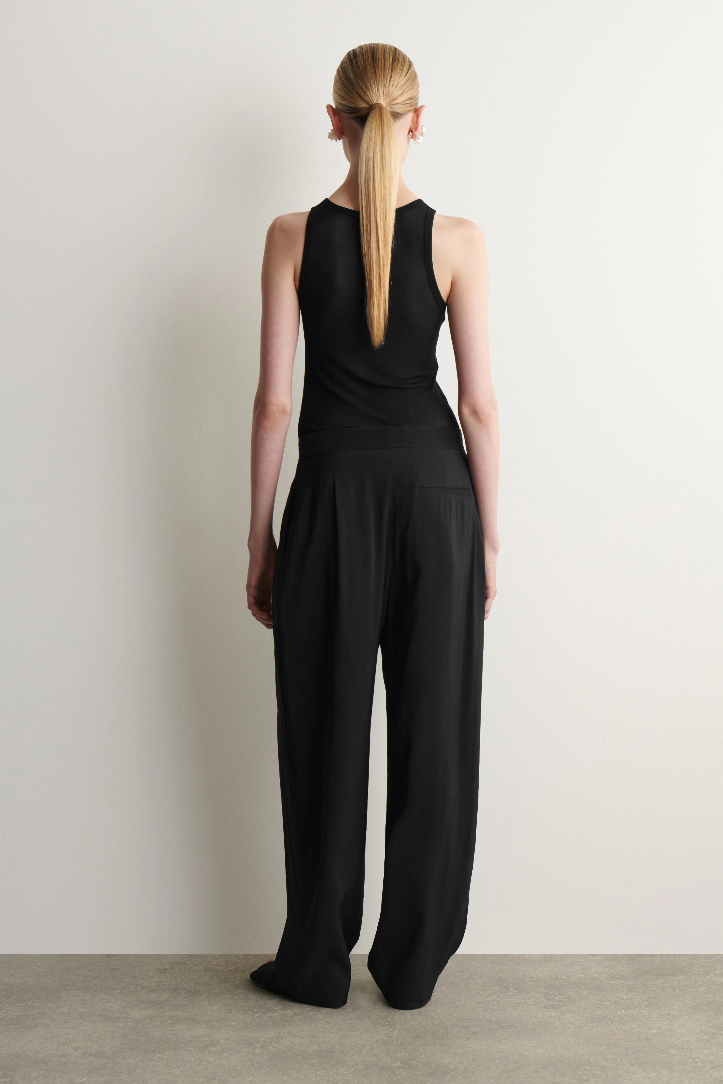 DRAPED PLEATED STRAIGHT-LEG TROUSERS - 2