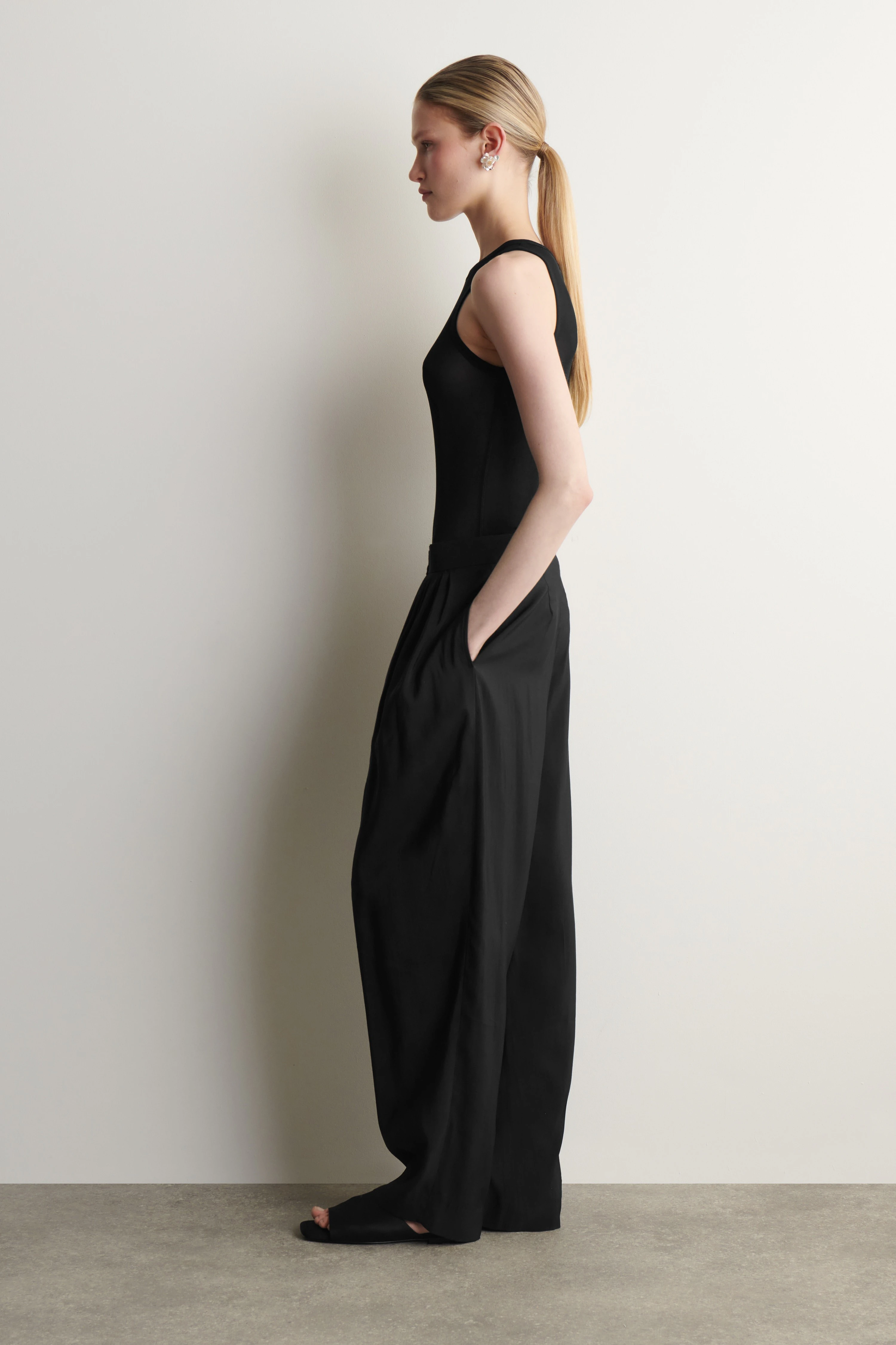 DRAPED PLEATED STRAIGHT-LEG TROUSERS - 3