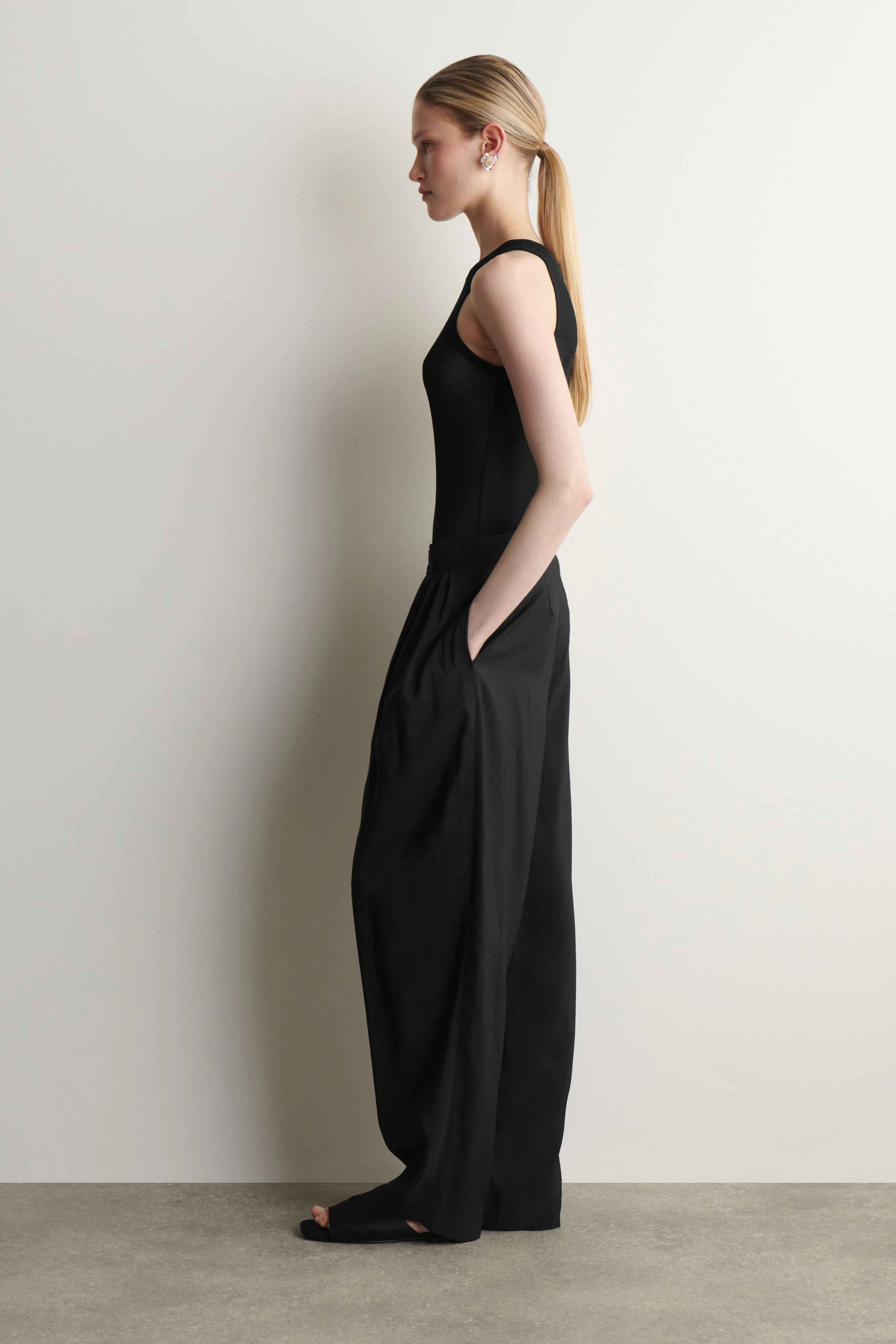 DRAPED PLEATED STRAIGHT-LEG TROUSERS - 3