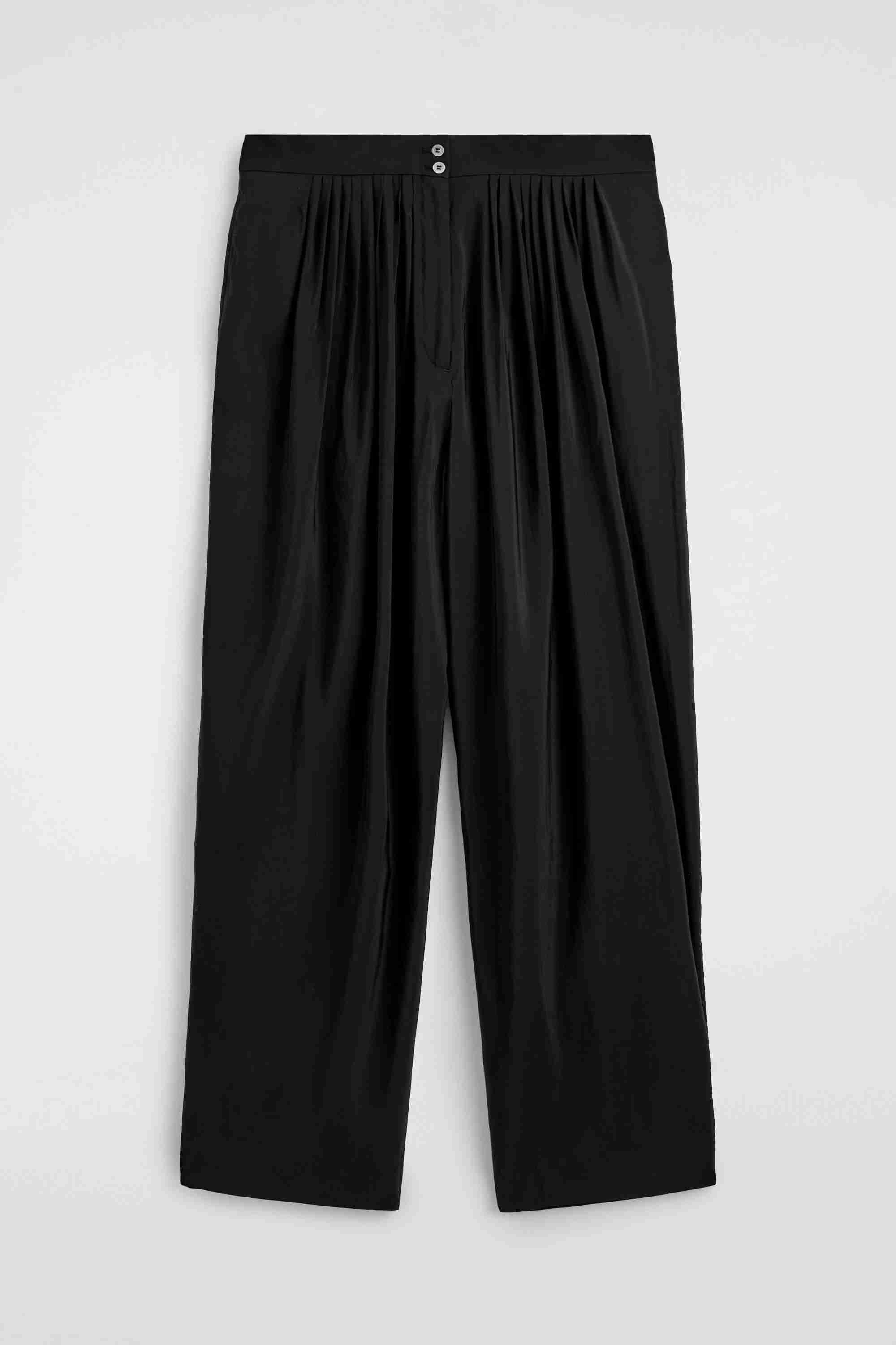 DRAPED PLEATED STRAIGHT-LEG TROUSERS - 5