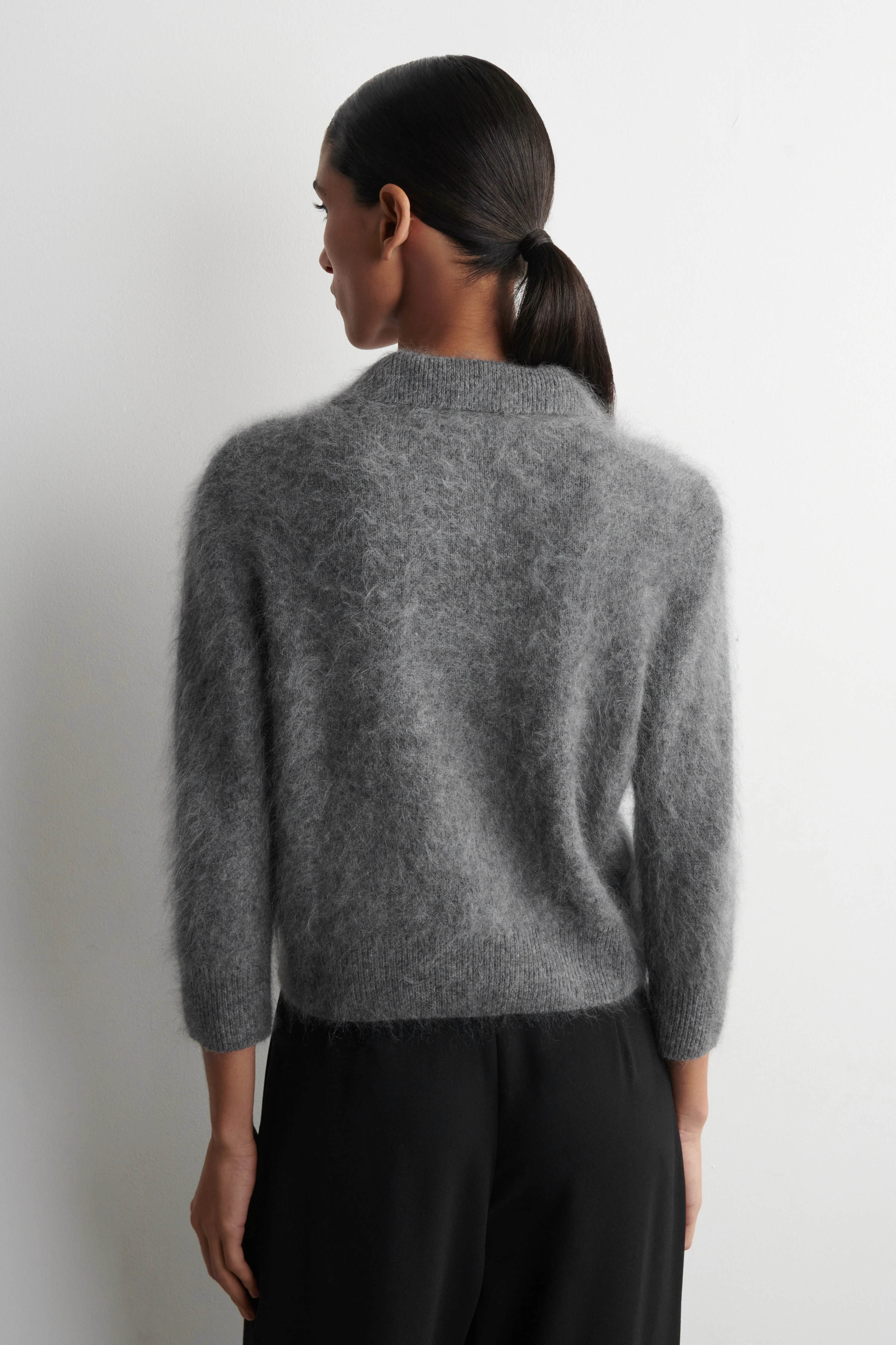 BRUSHED MERINO WOOL POLO JUMPER - 2