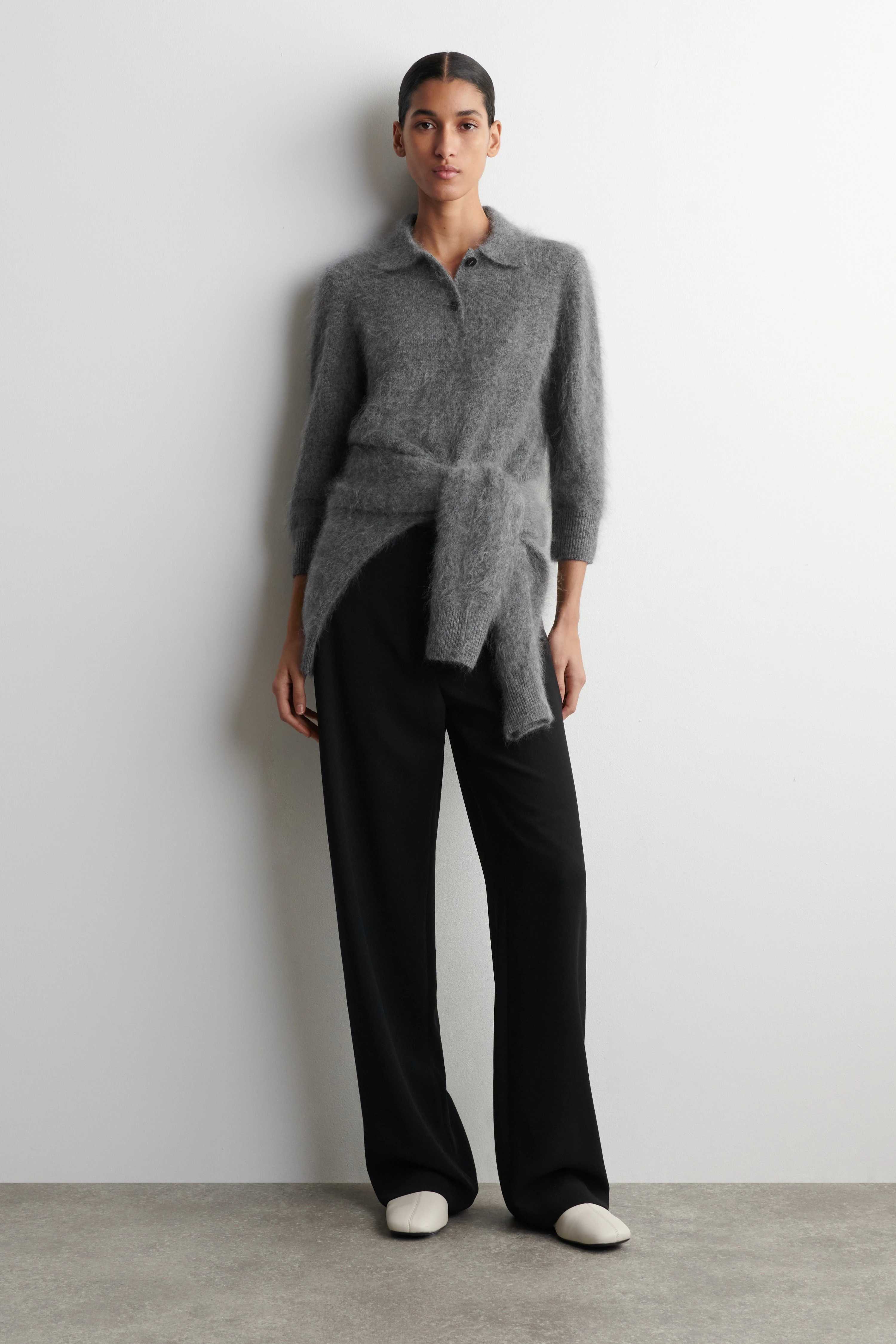 BRUSHED MERINO WOOL POLO JUMPER - 3