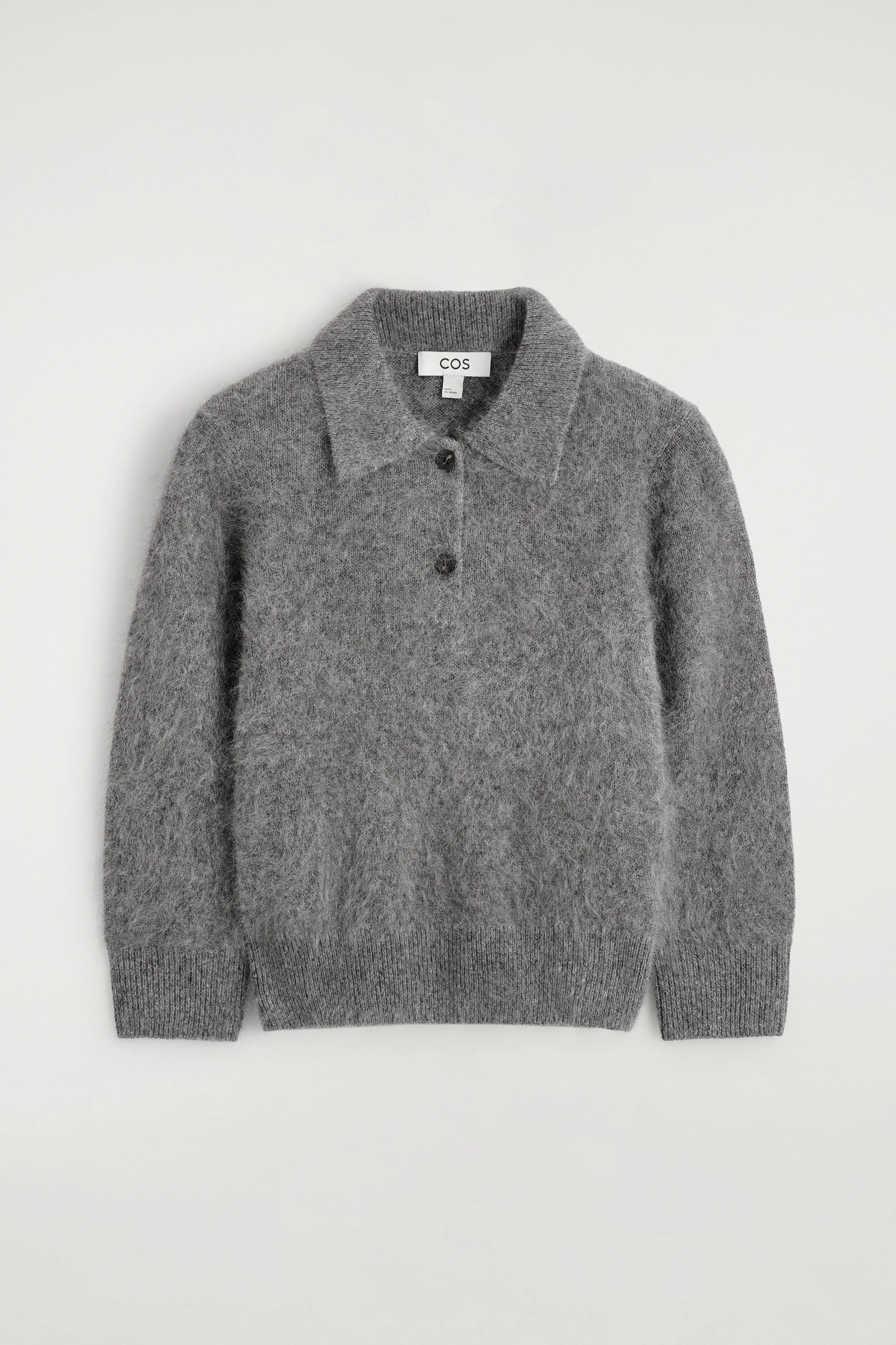 BRUSHED MERINO WOOL POLO JUMPER - 6
