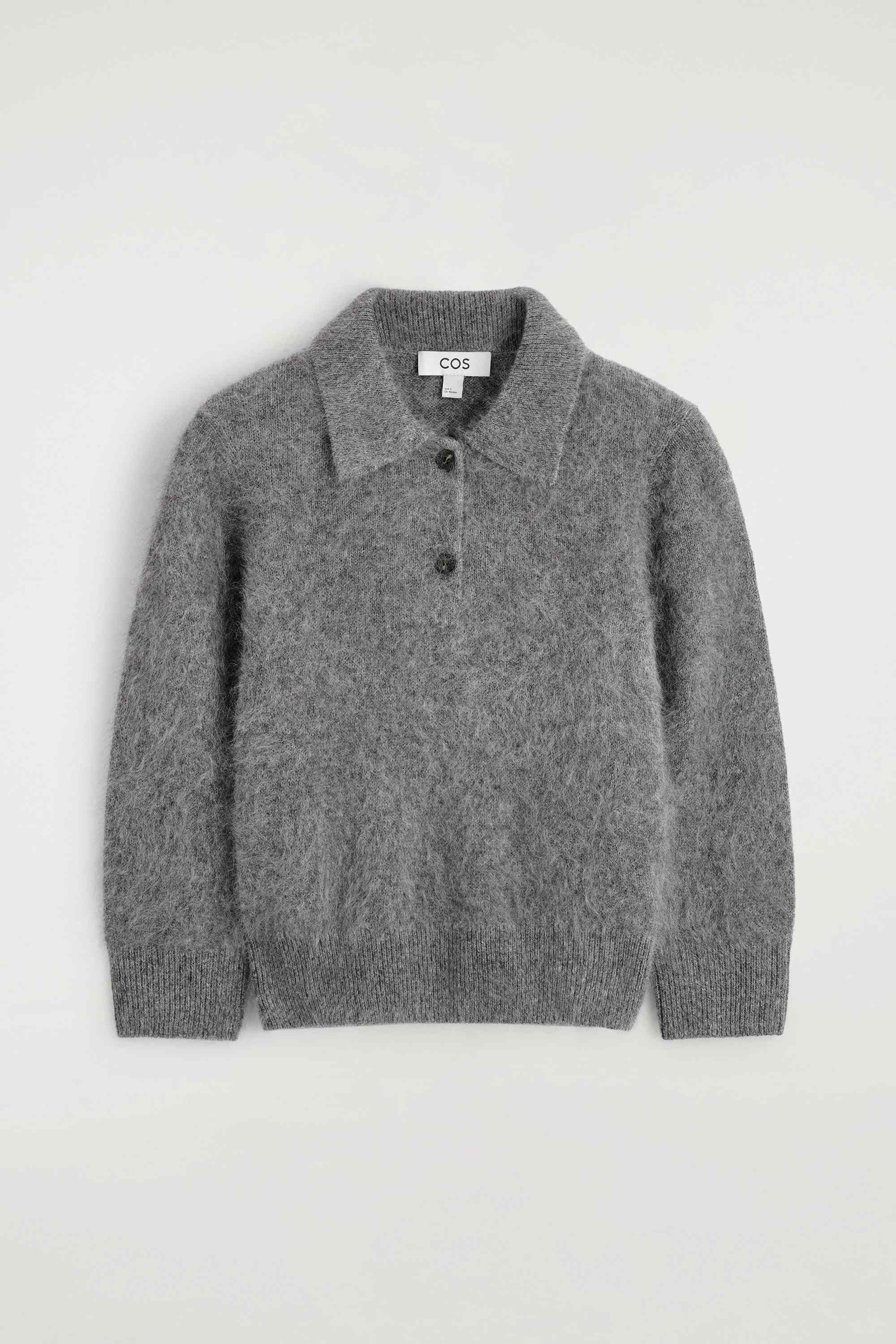 BRUSHED MERINO WOOL POLO JUMPER - 6