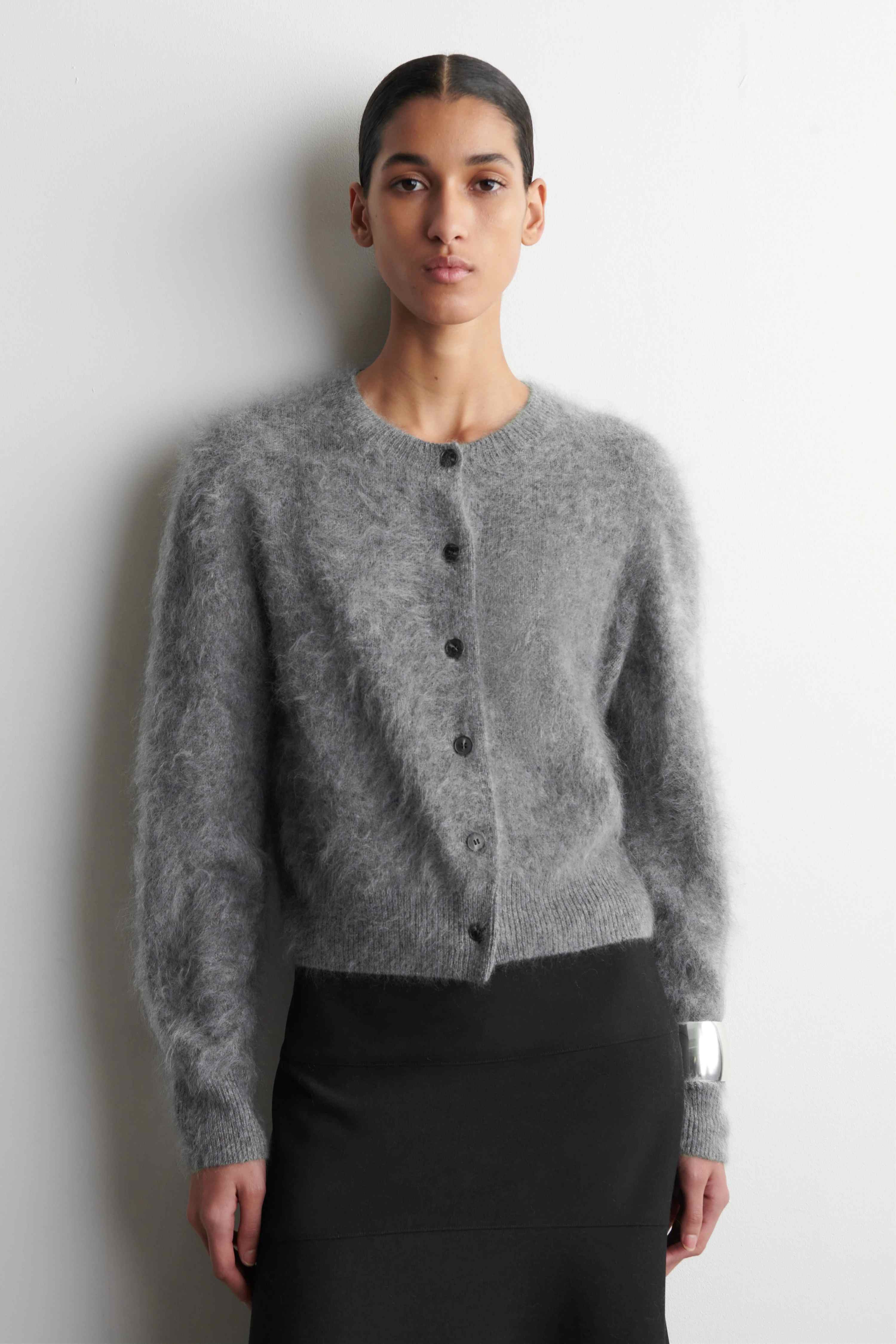 BRUSHED MERINO WOOL CARDIGAN