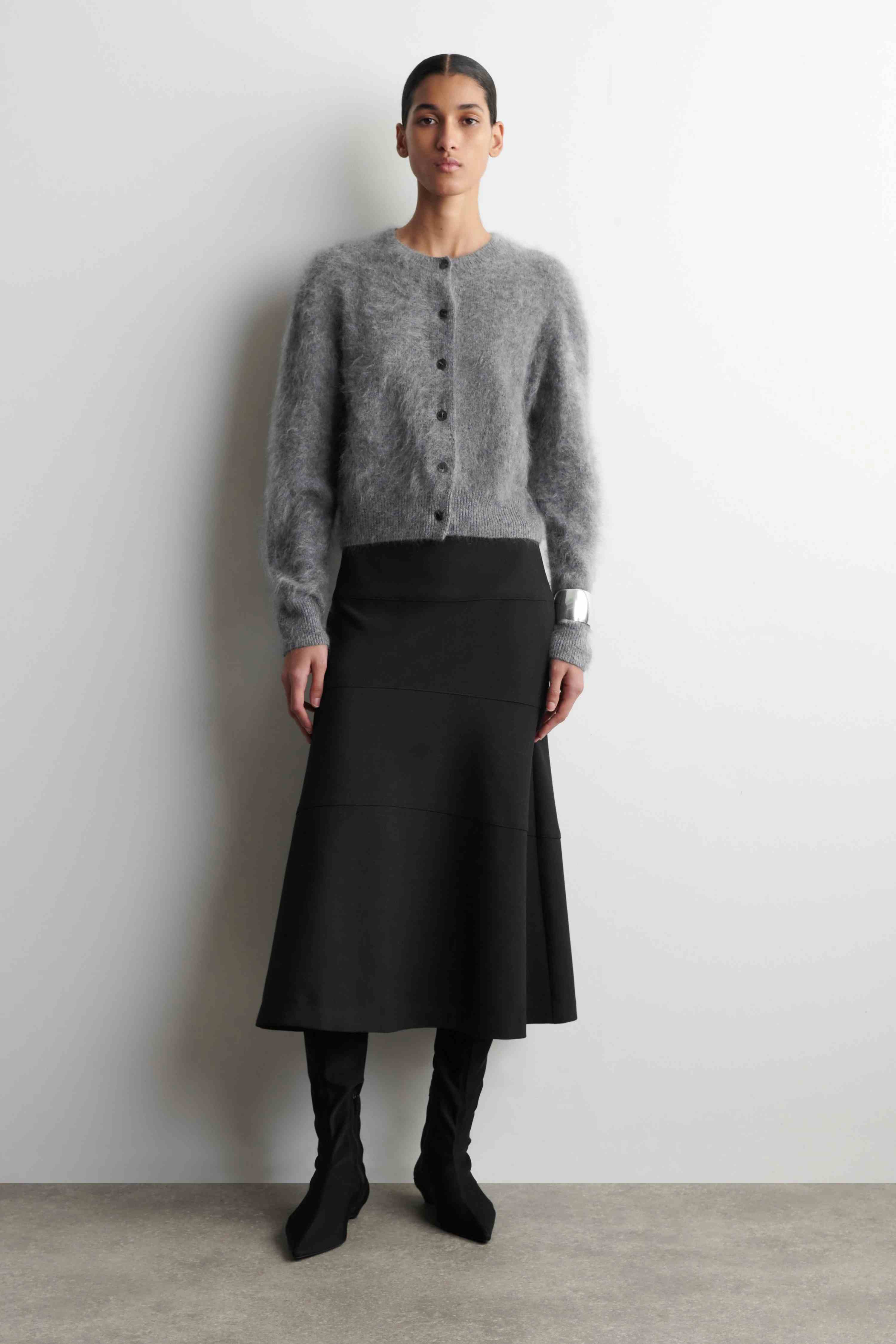 BRUSHED MERINO WOOL CARDIGAN