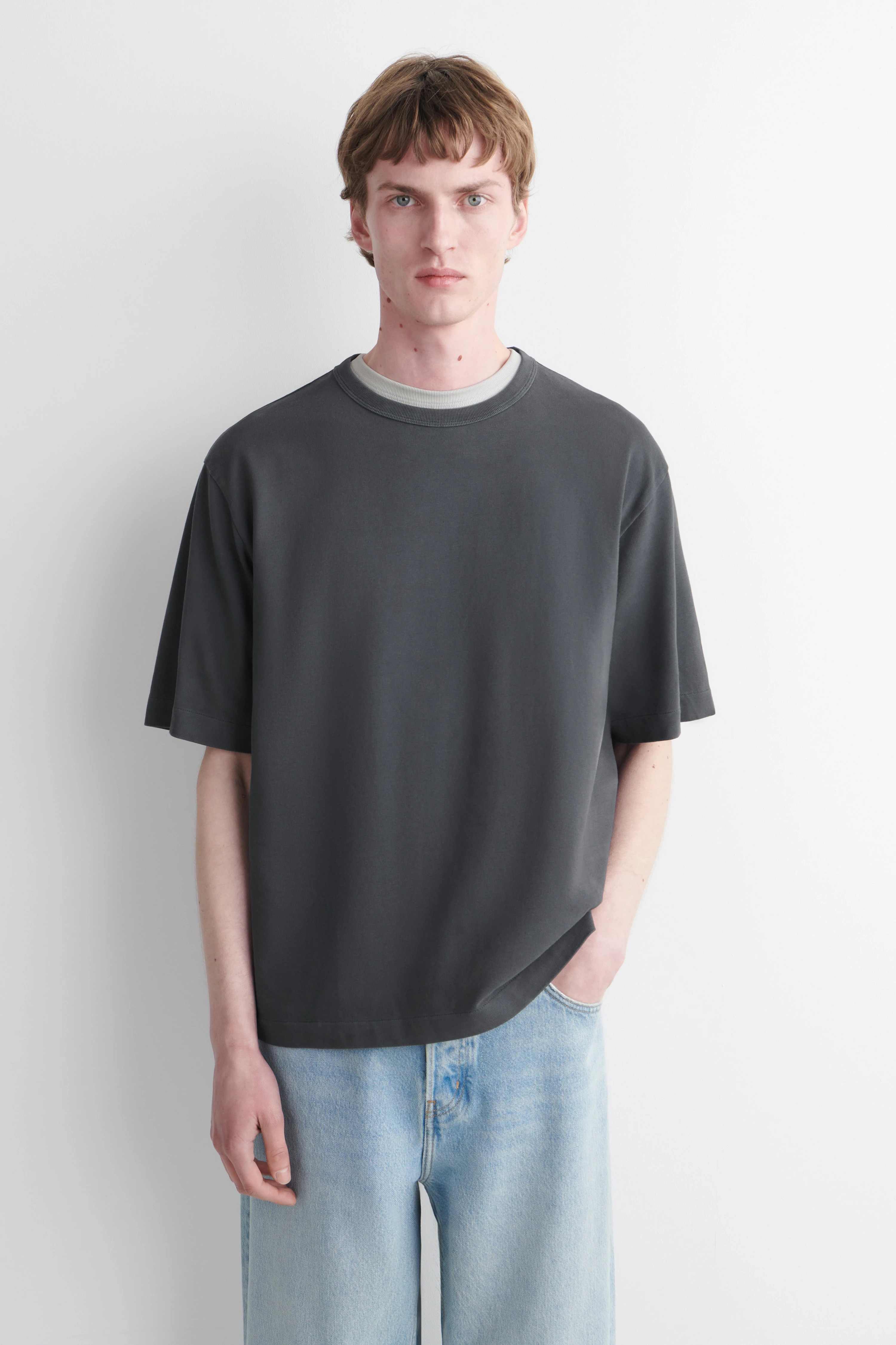 RELAXED HEAVYWEIGHT WASHED-COTTON T-SHIRT - 1