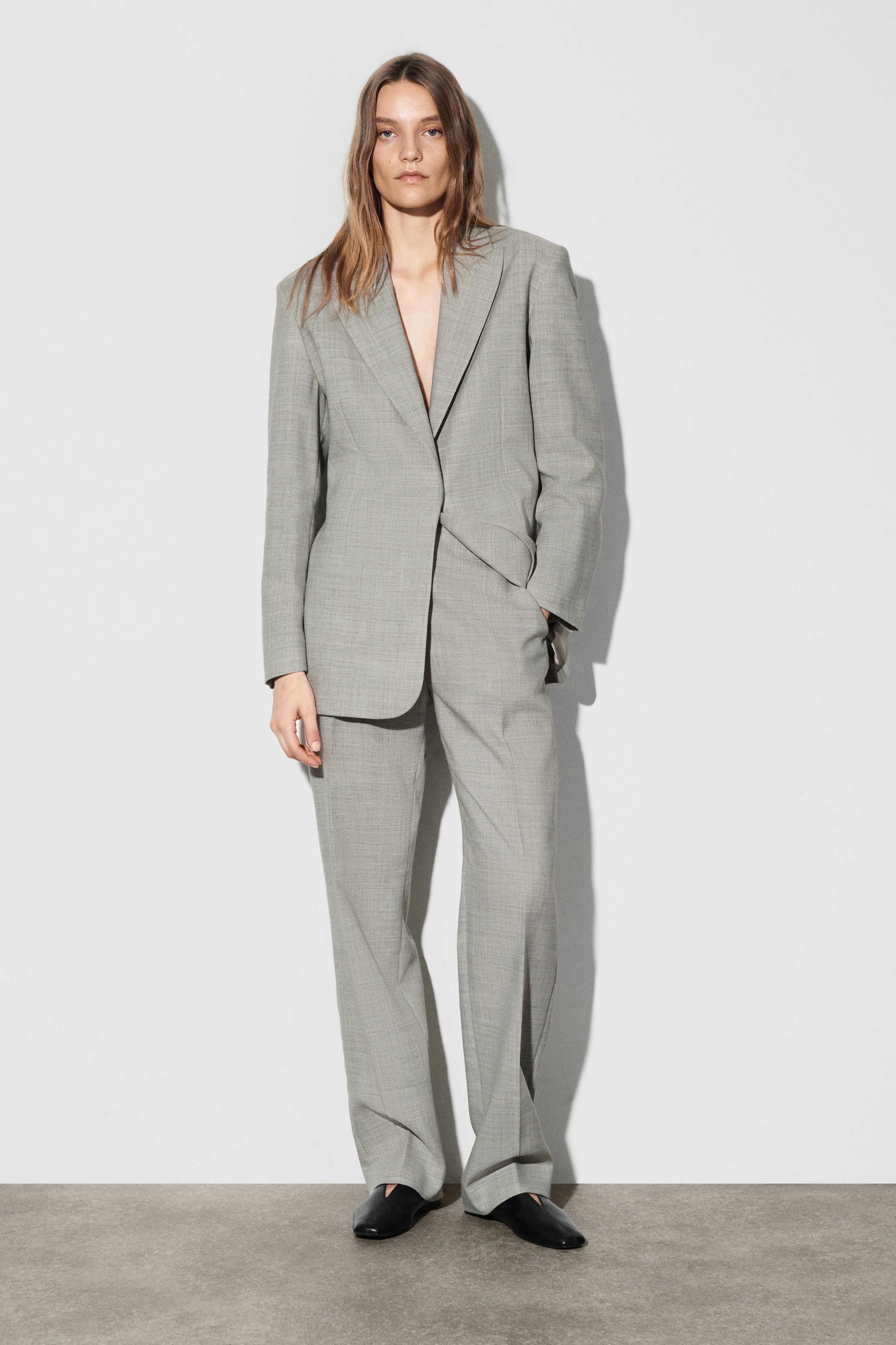 WOOL-BLEND STRAIGHT-LEG TROUSERS - 1