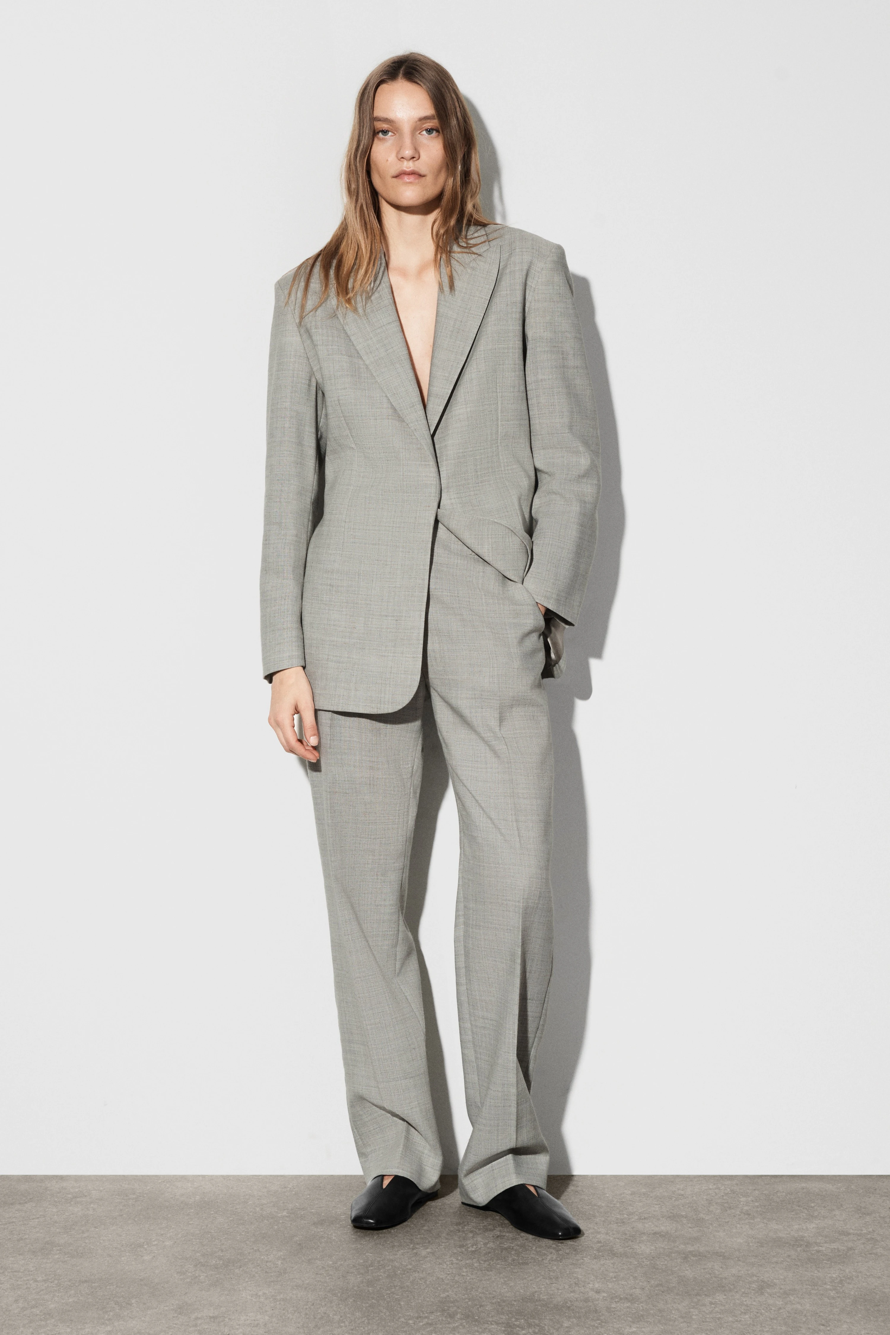 WOOL-BLEND STRAIGHT-LEG TROUSERS - 1