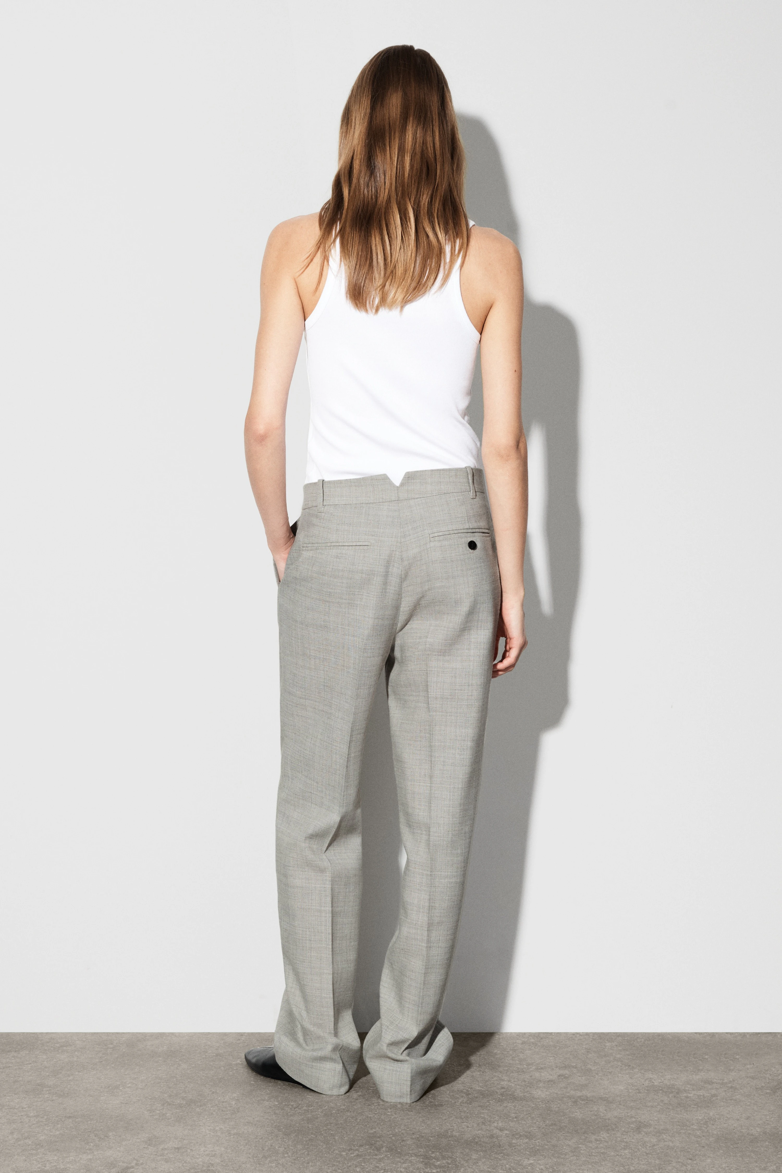WOOL-BLEND STRAIGHT-LEG TROUSERS - 2