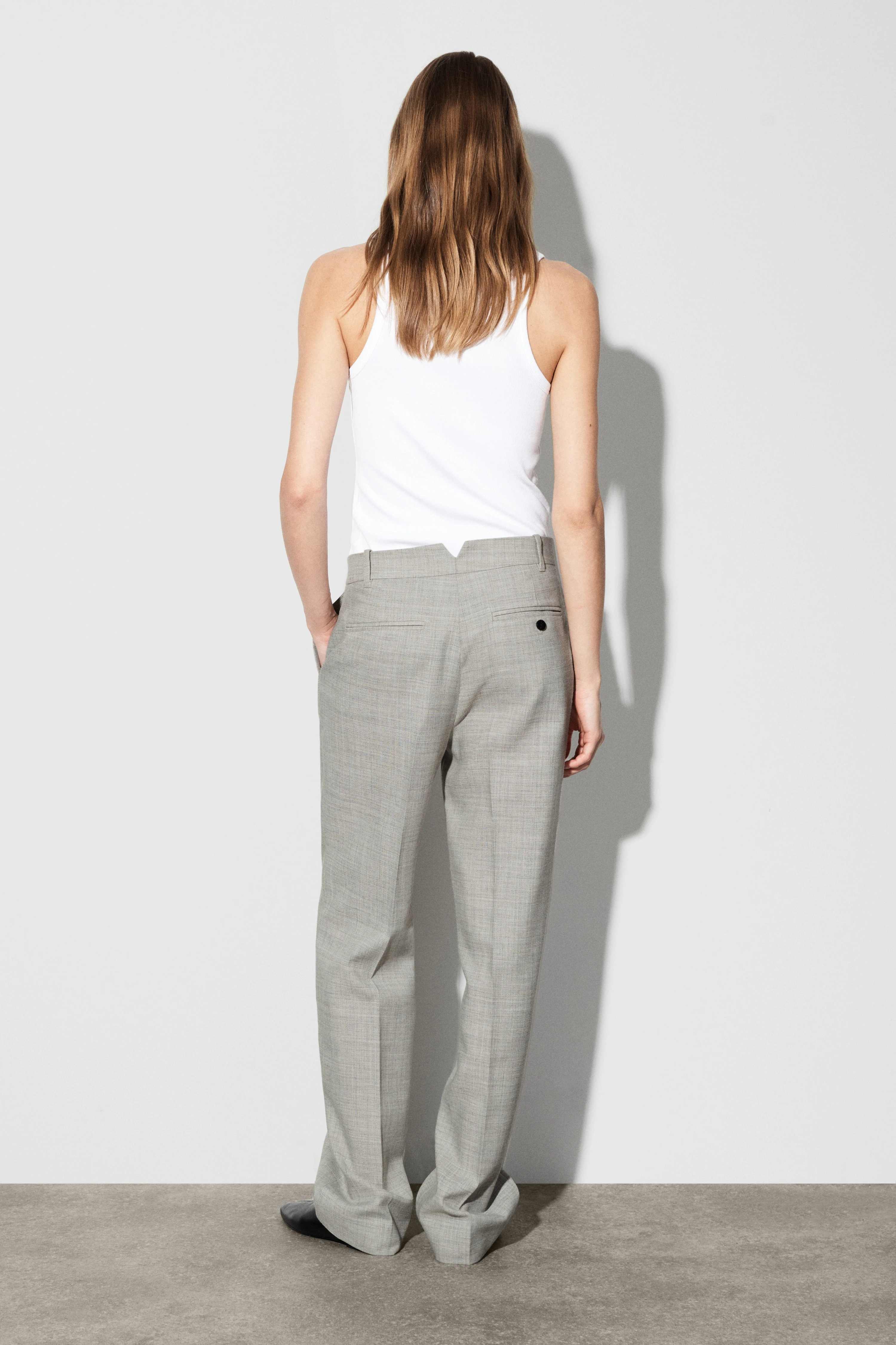 WOOL-BLEND STRAIGHT-LEG TROUSERS - 2