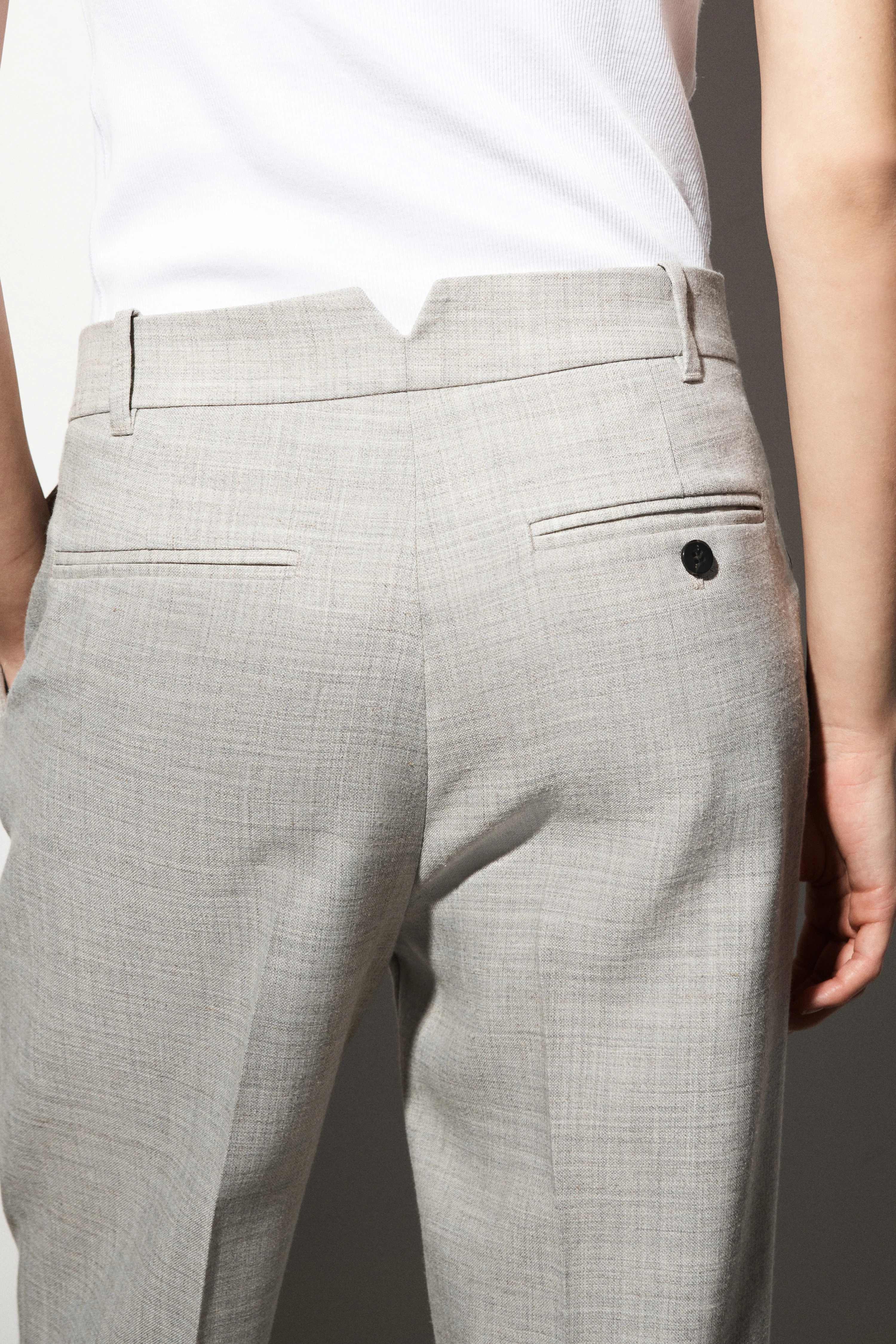 WOOL-BLEND STRAIGHT-LEG TROUSERS - 4