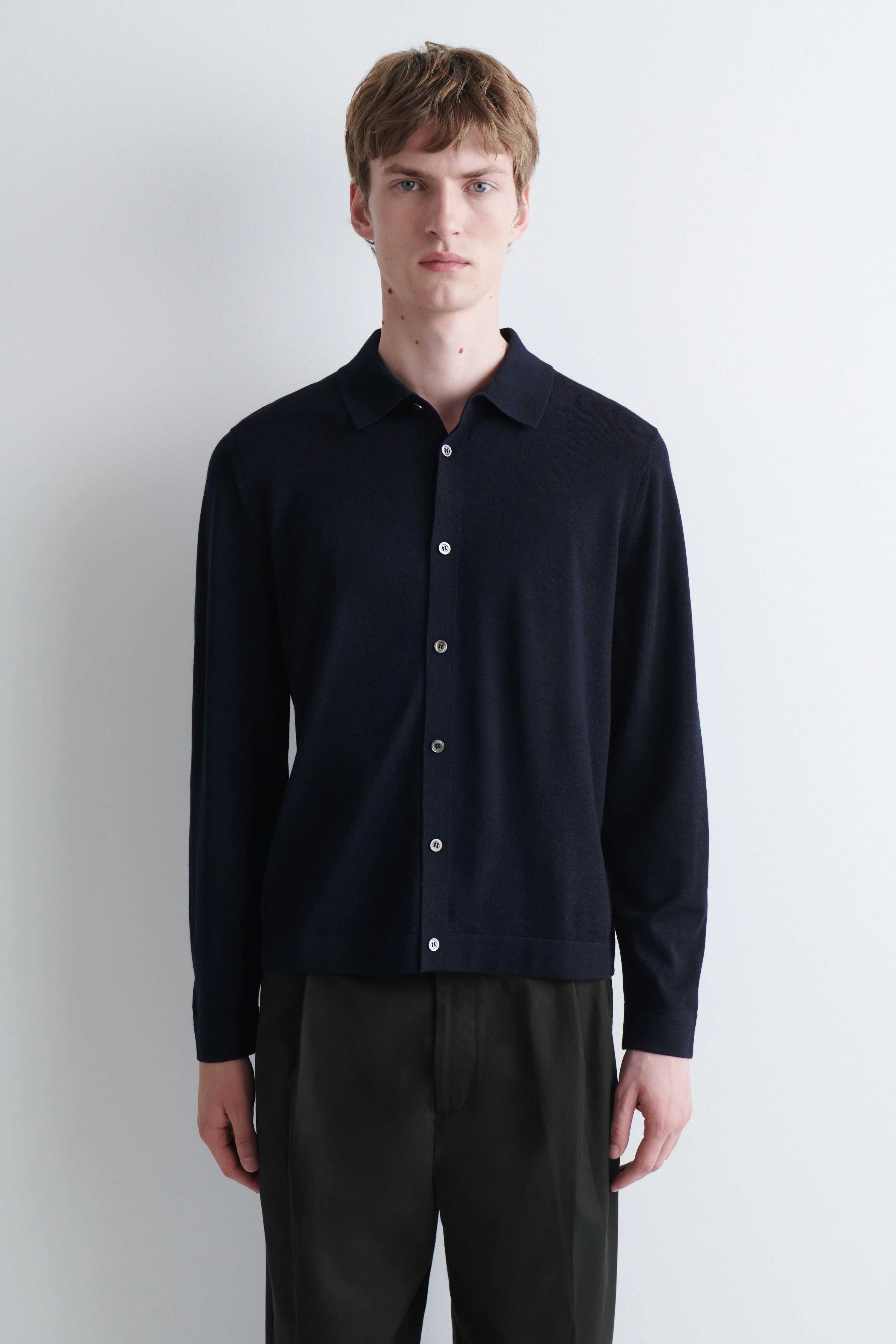 KNITTED MERINO WOOL SHIRT - 1
