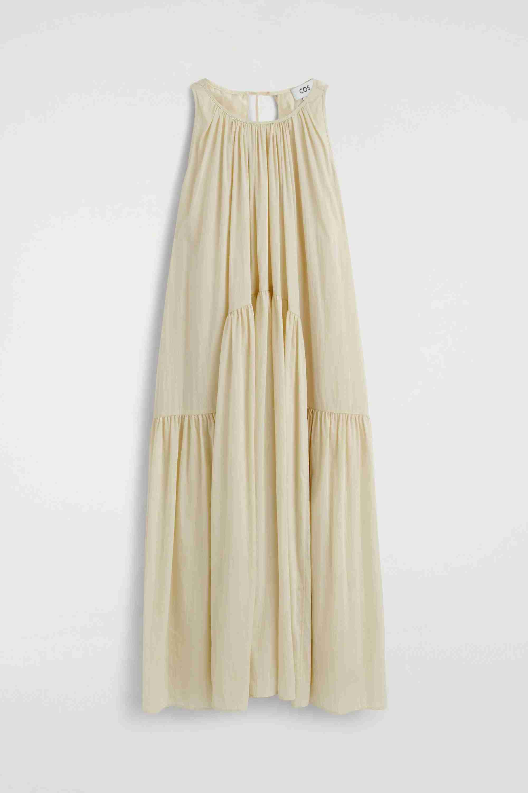 SLEEVELESS GATHERED MIDI DRESS - 5