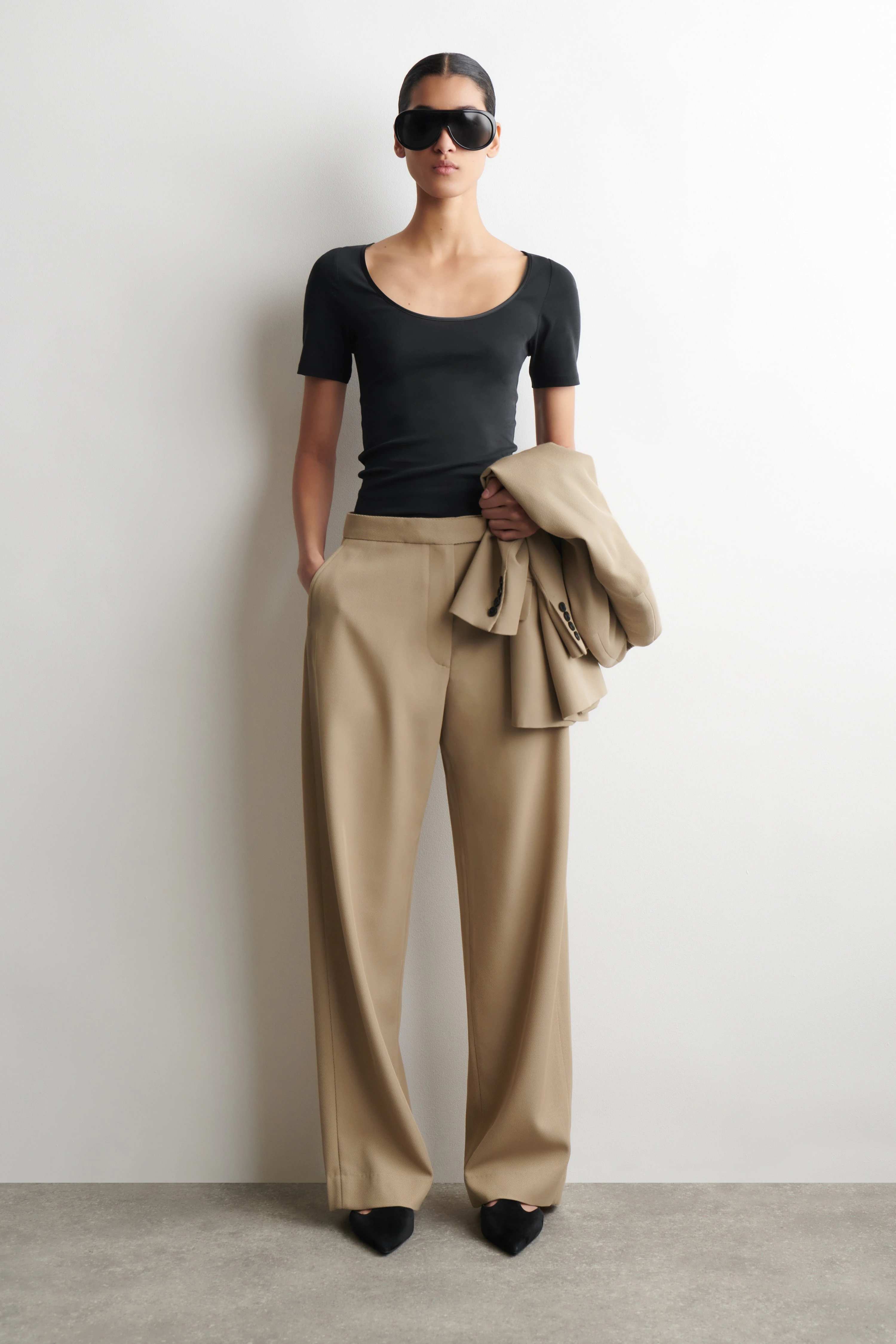 SATIN-TRIMMED COTTON-JERSEY T-SHIRT - 3