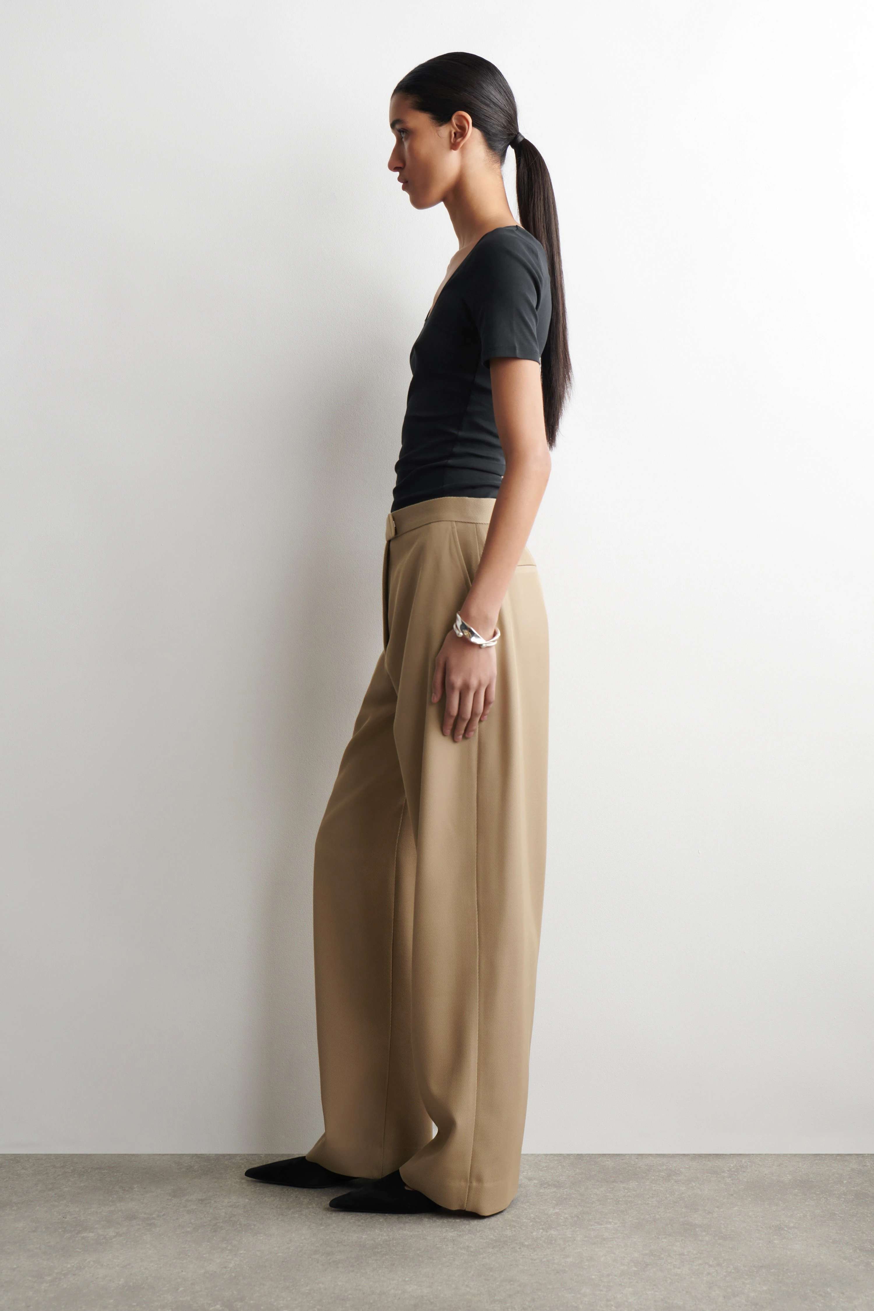SATIN-TRIMMED COTTON-JERSEY T-SHIRT - 4