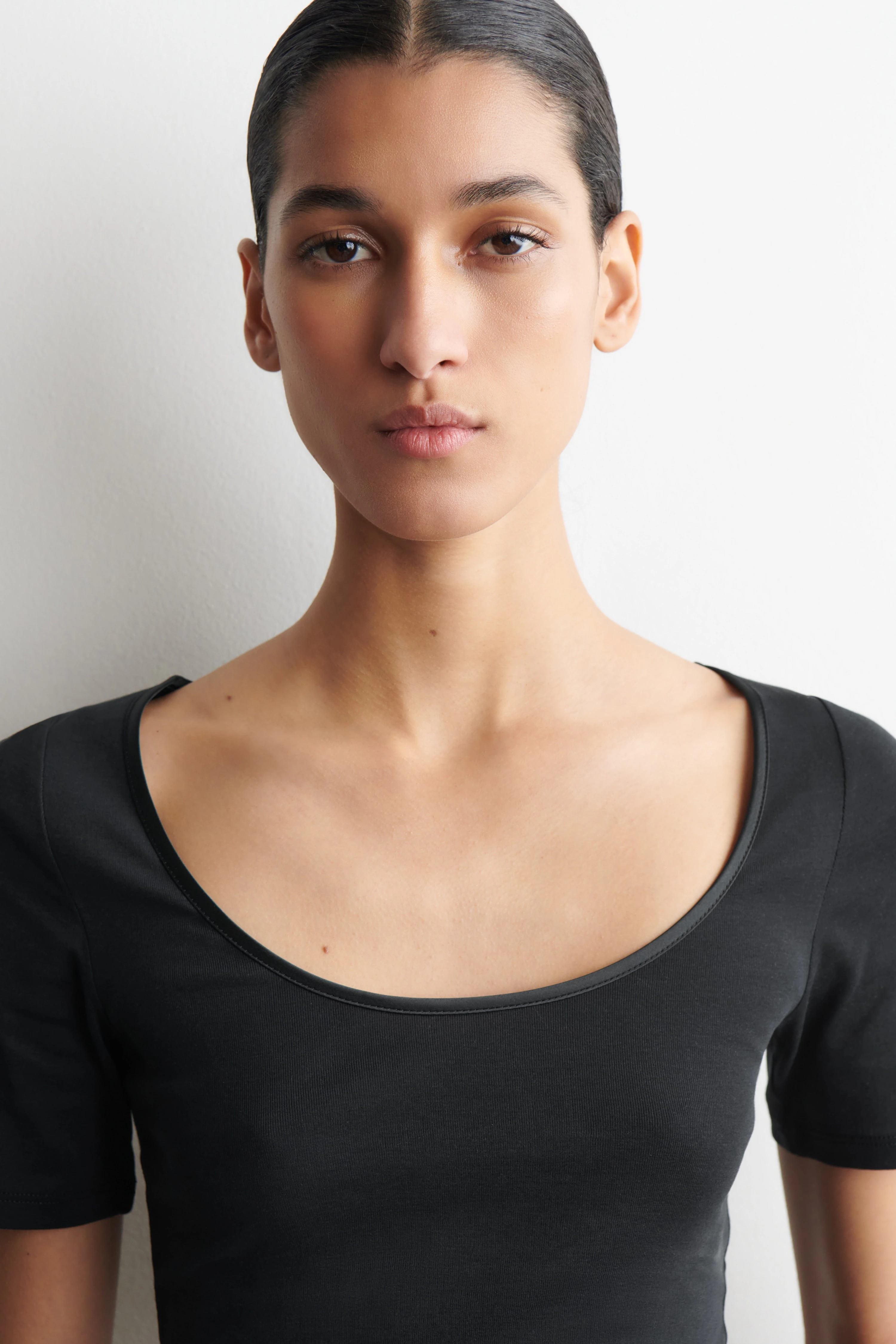 SATIN-TRIMMED COTTON-JERSEY T-SHIRT - 5