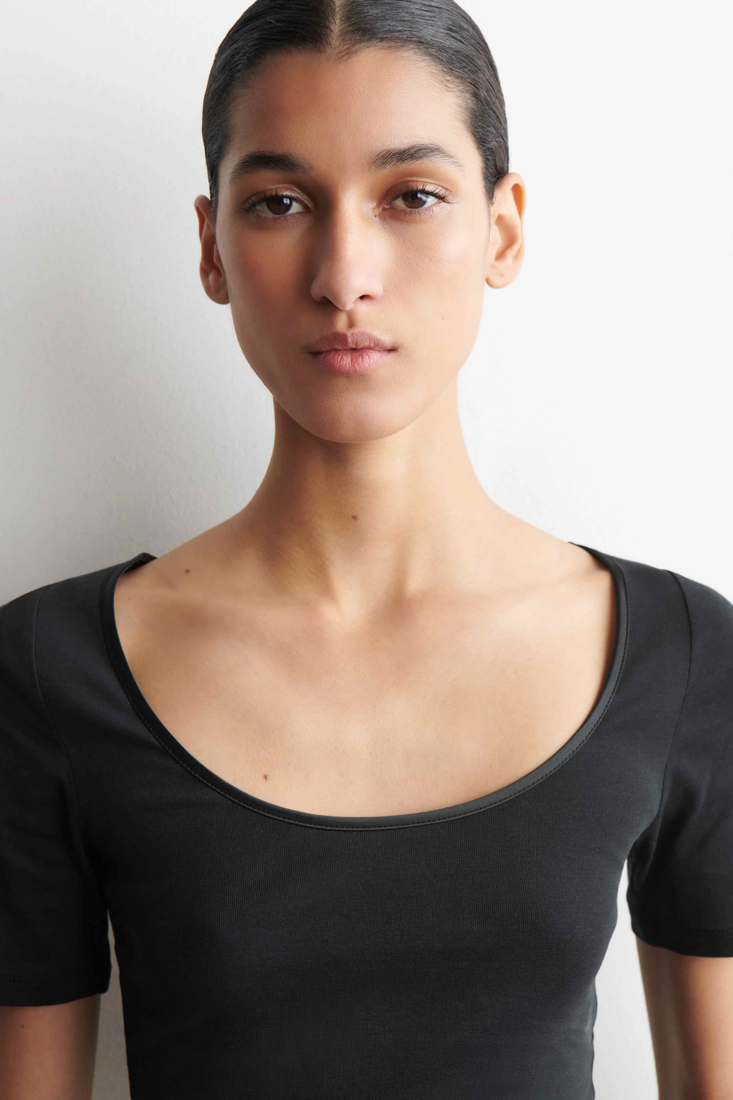 SATIN-TRIMMED COTTON-JERSEY T-SHIRT - 5