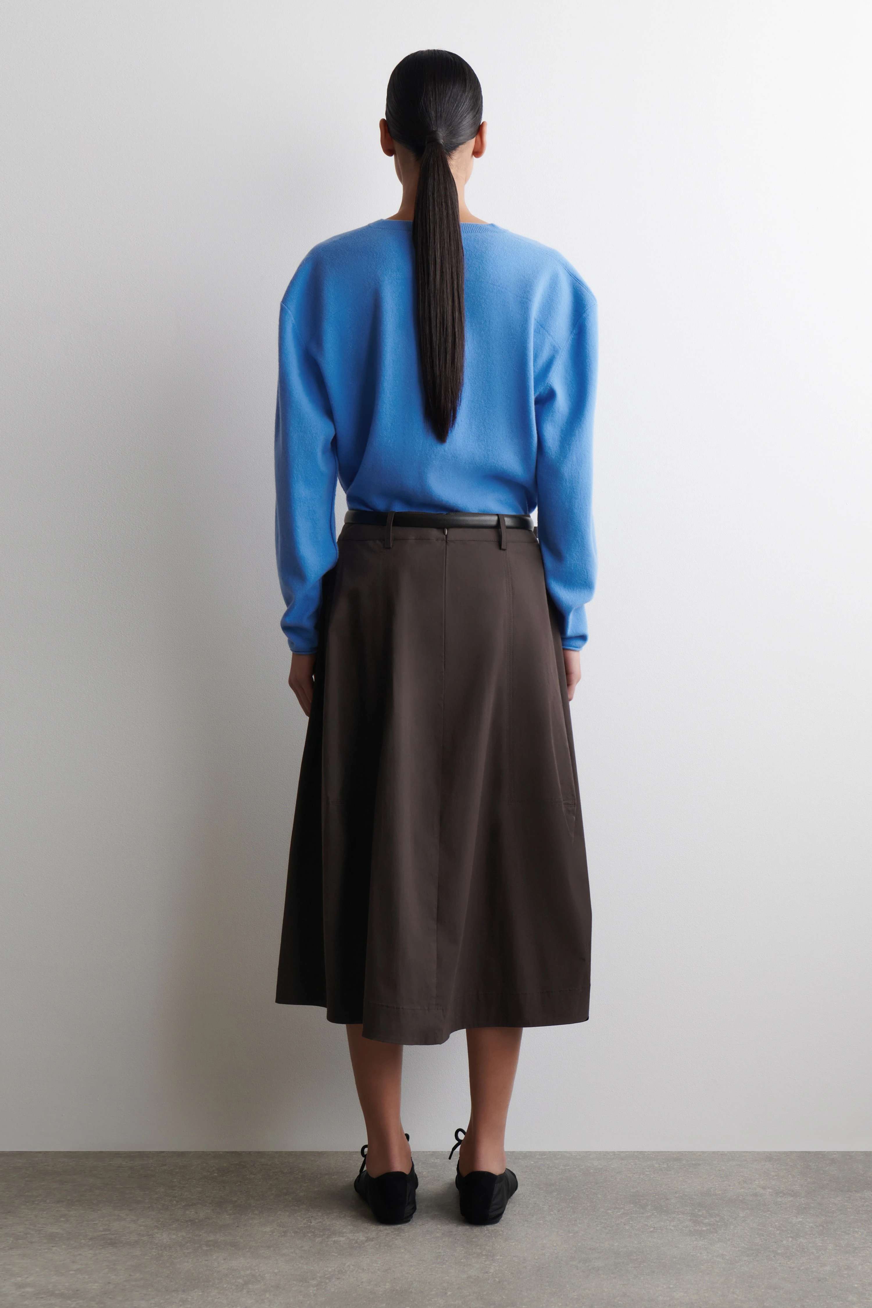 VOLUMINOUS COTTON MIDI SKIRT - 2