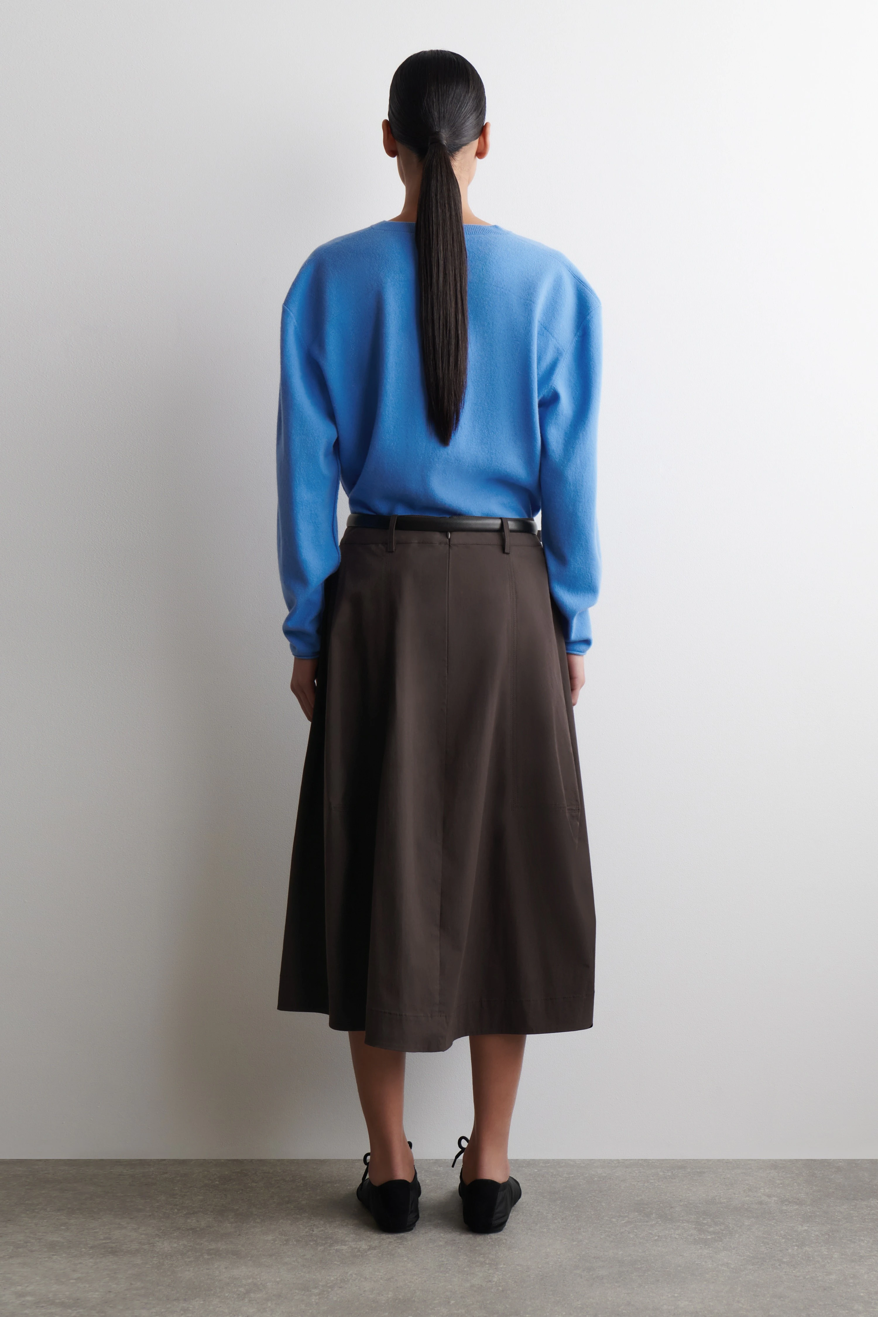 VOLUMINOUS COTTON MIDI SKIRT - 2