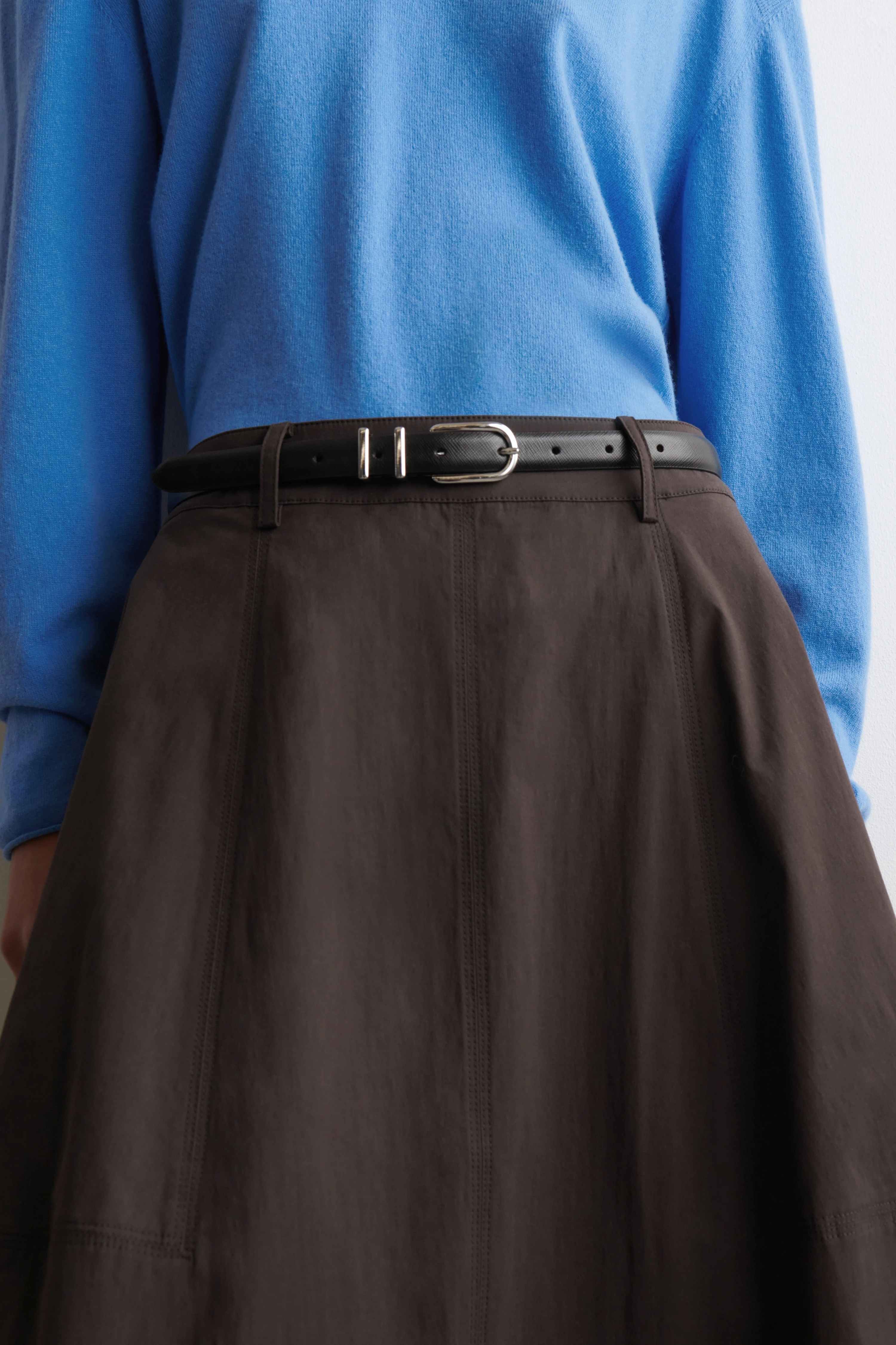 VOLUMINOUS COTTON MIDI SKIRT - 3