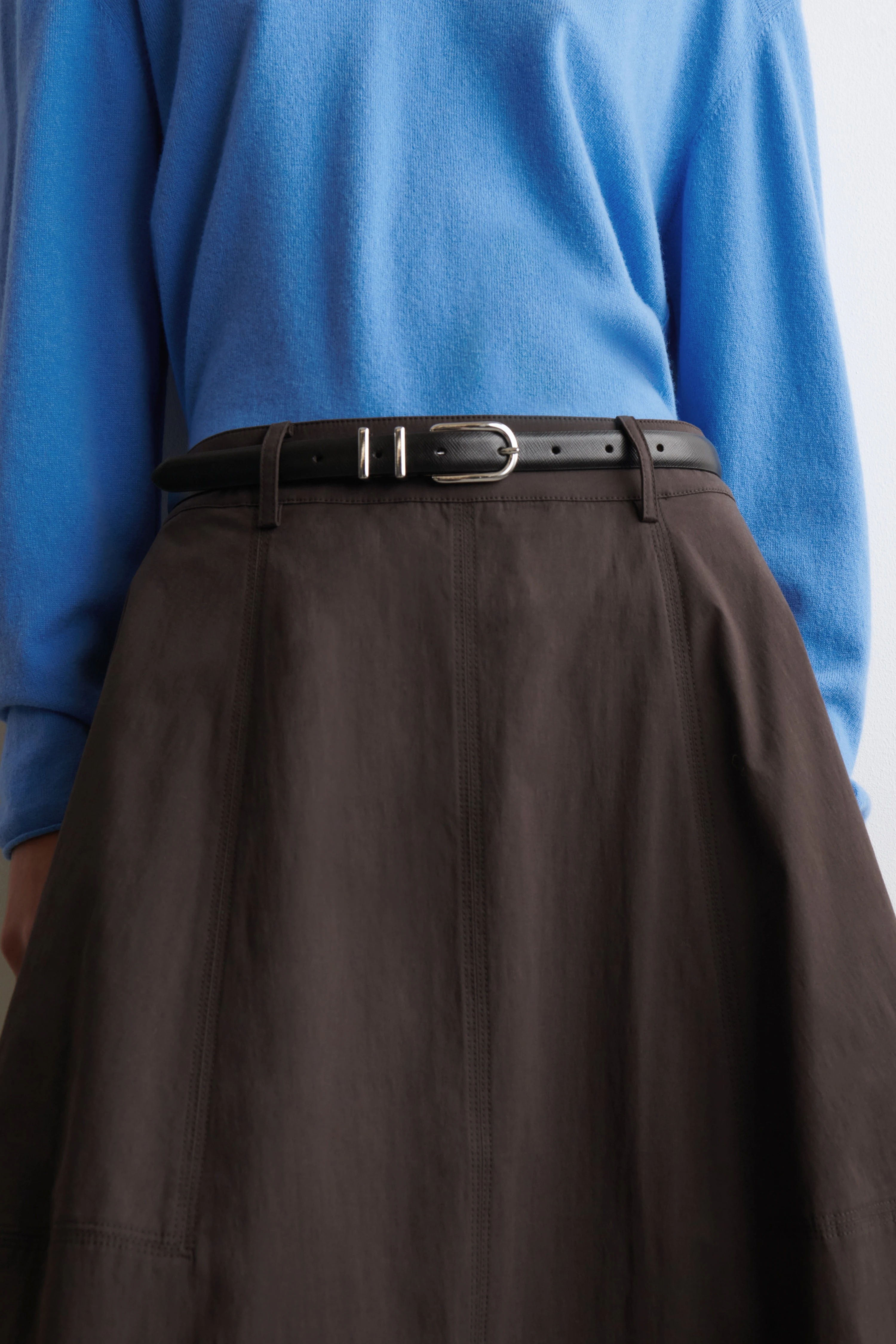 VOLUMINOUS COTTON MIDI SKIRT - 3