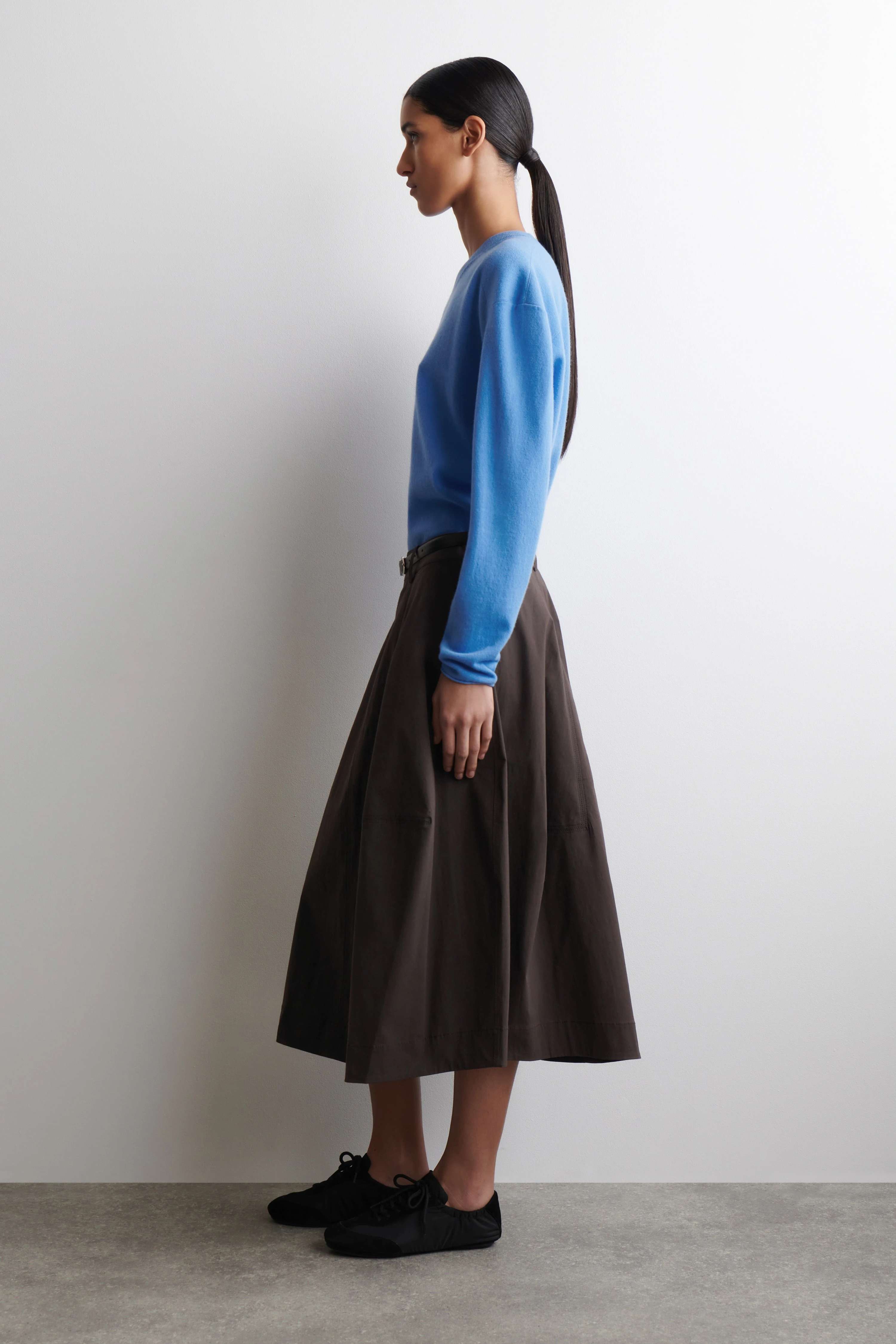 VOLUMINOUS COTTON MIDI SKIRT - 4