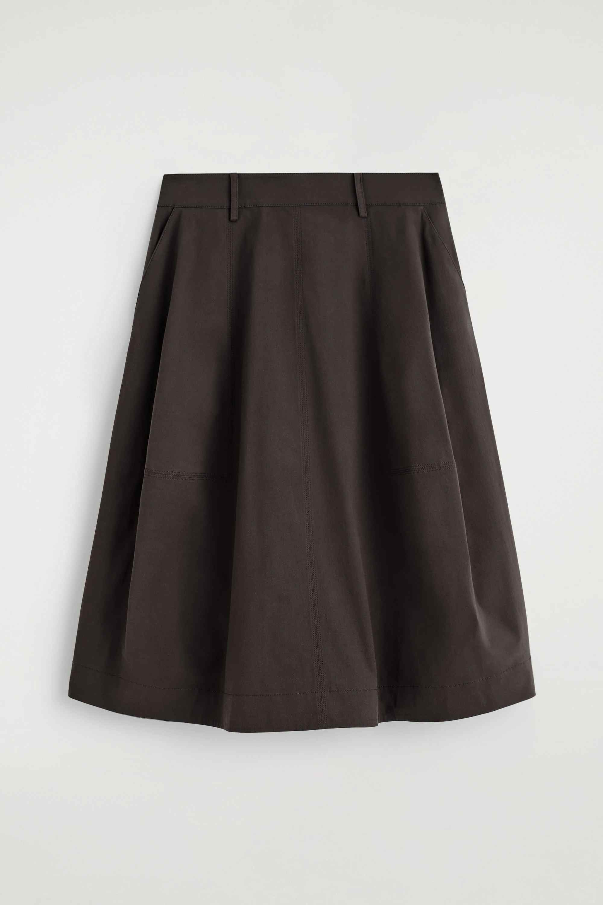 VOLUMINOUS COTTON MIDI SKIRT - 5