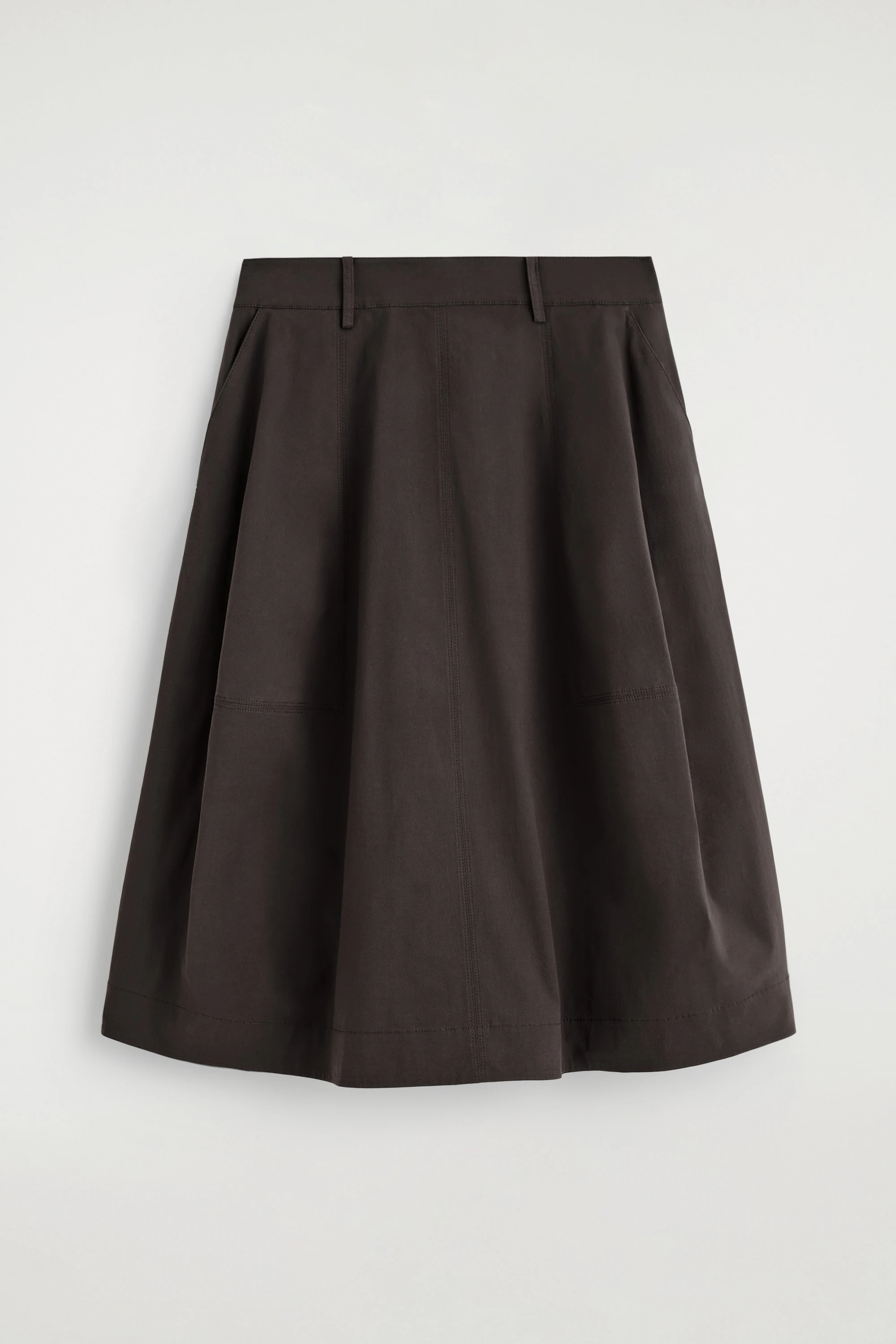 VOLUMINOUS COTTON MIDI SKIRT - 5