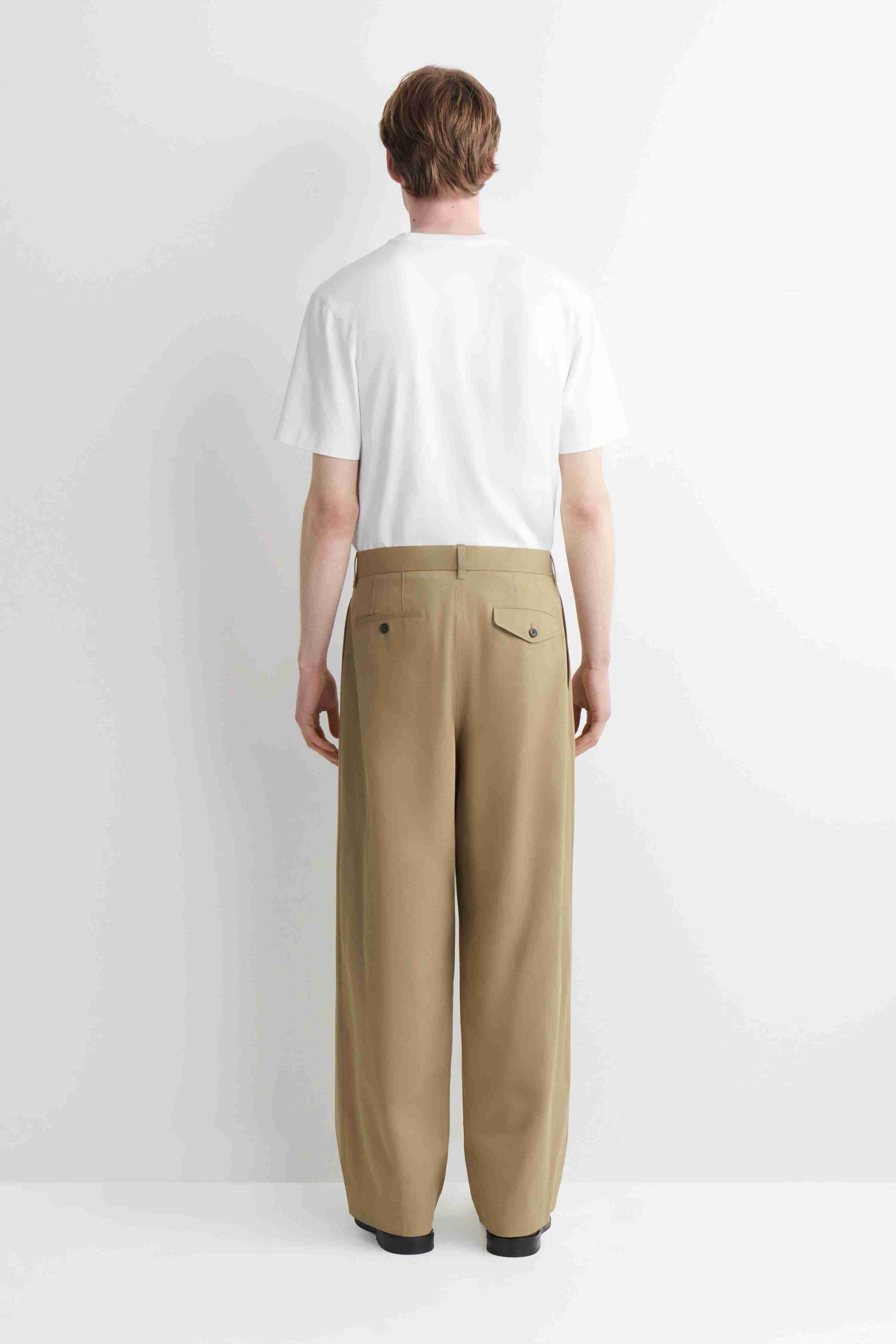 COTTON WIDE-LEG CHINOS - 3
