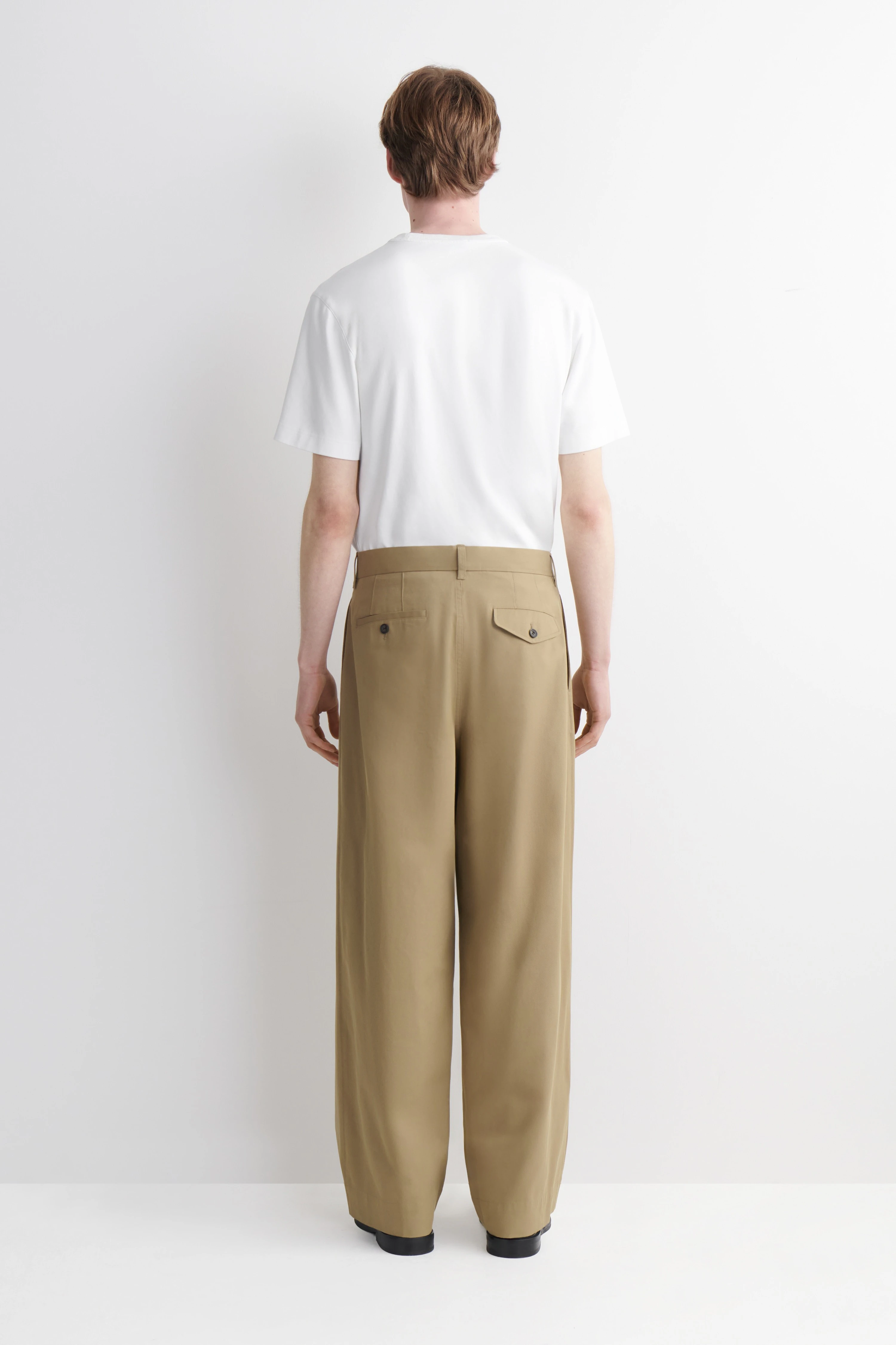 COTTON WIDE-LEG CHINOS - 3