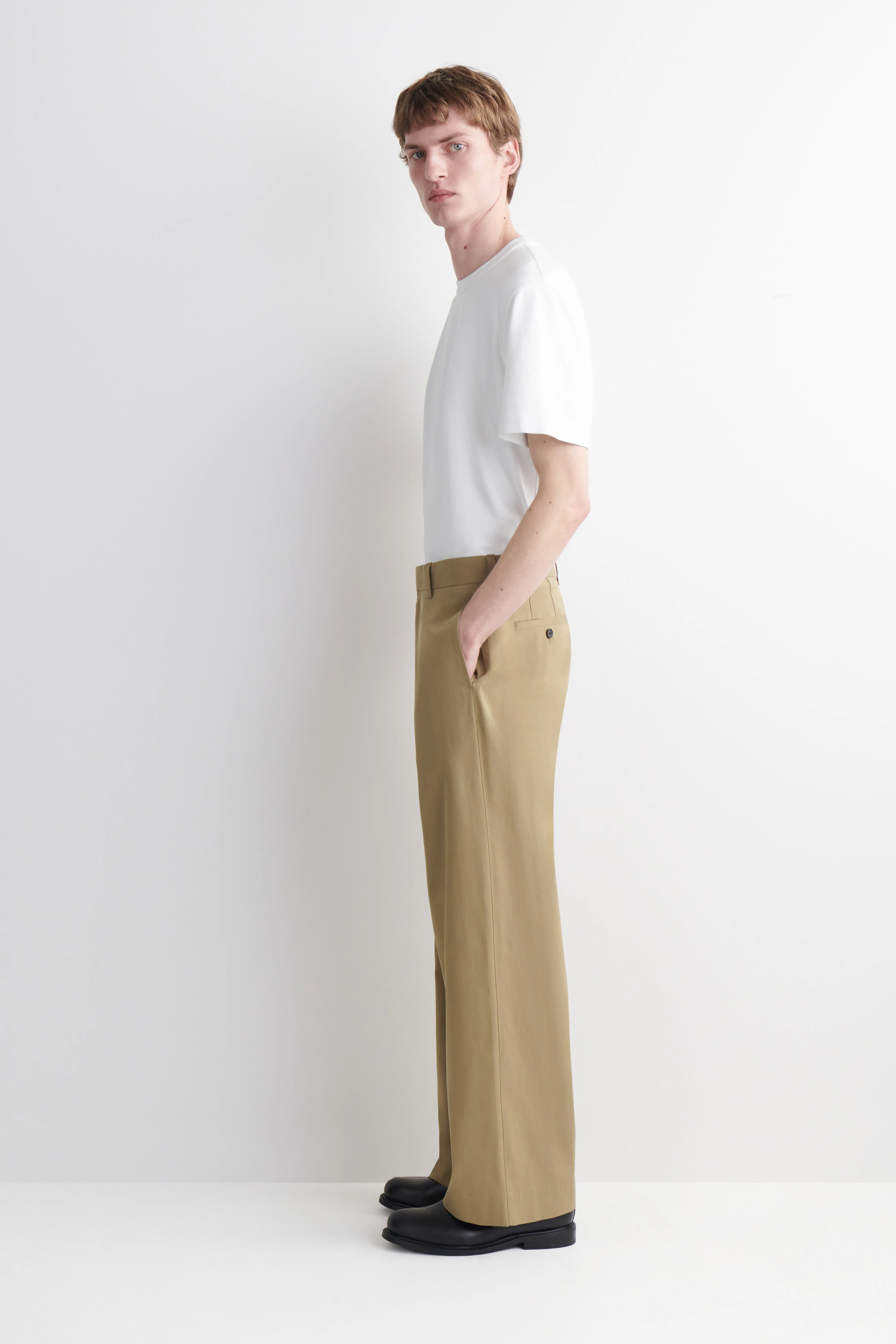 COTTON WIDE-LEG CHINOS - 5