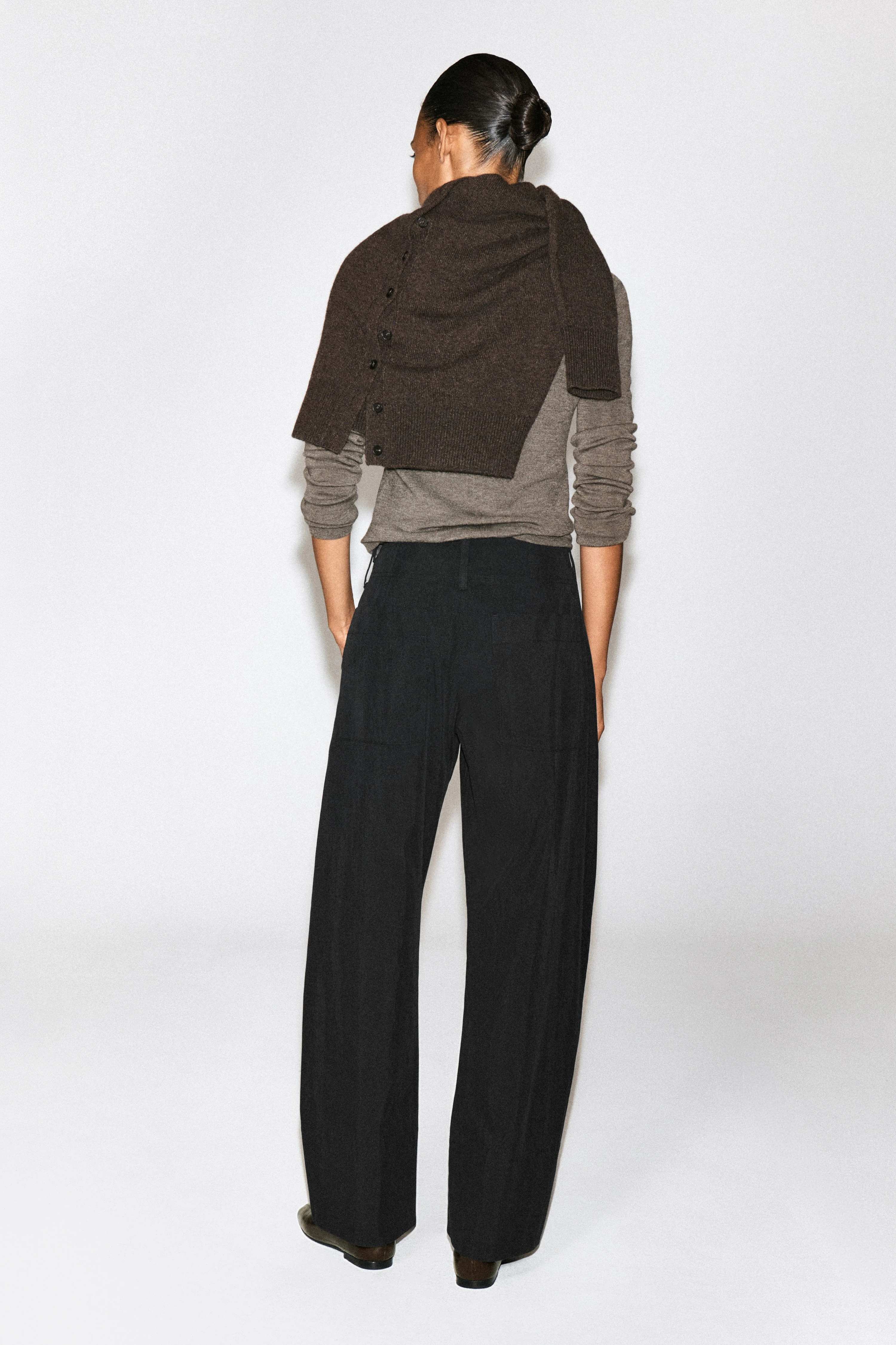 BARREL-LEG PIMA COTTON TROUSERS