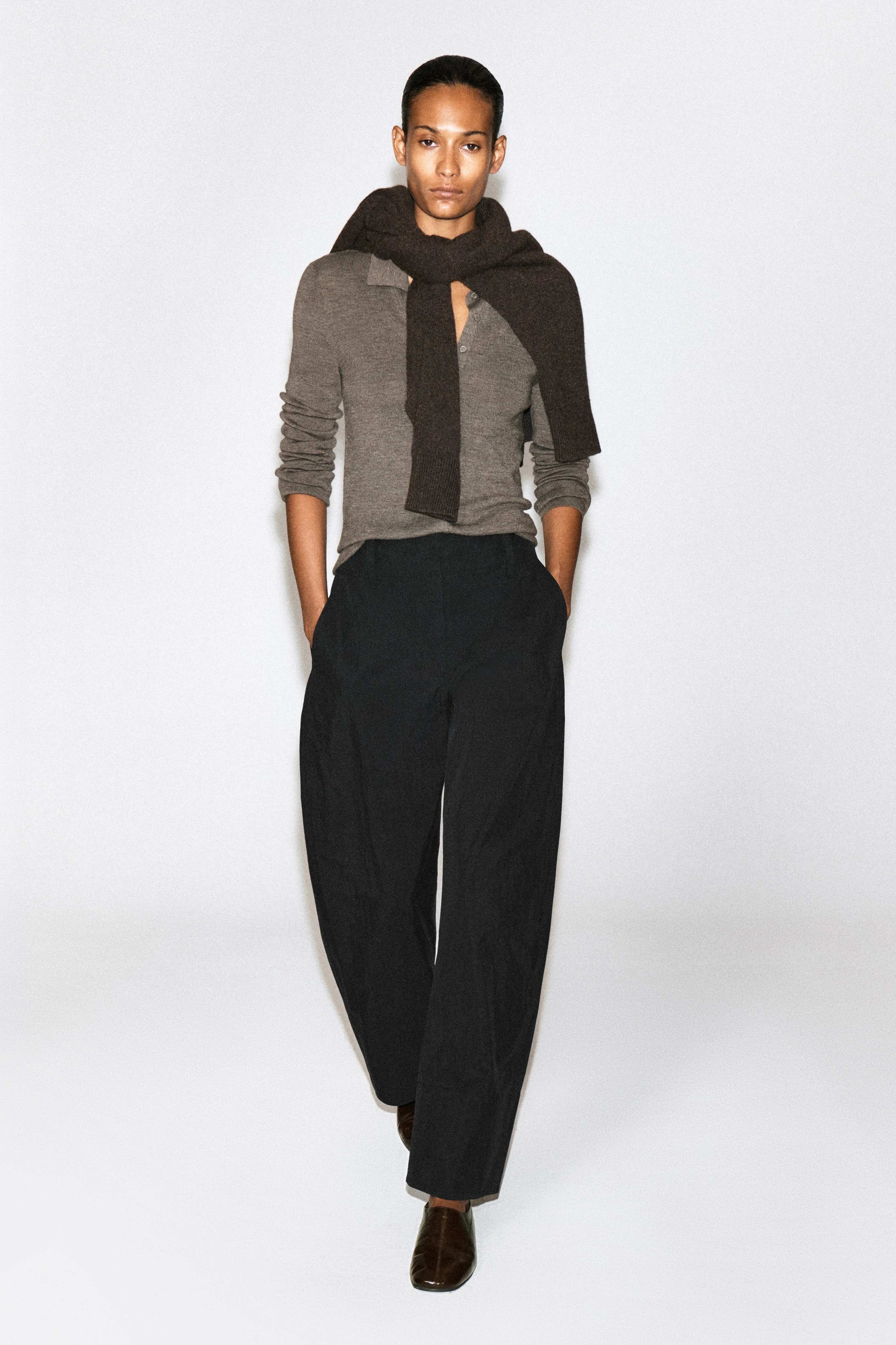 BARREL-LEG PIMA COTTON TROUSERS - 3