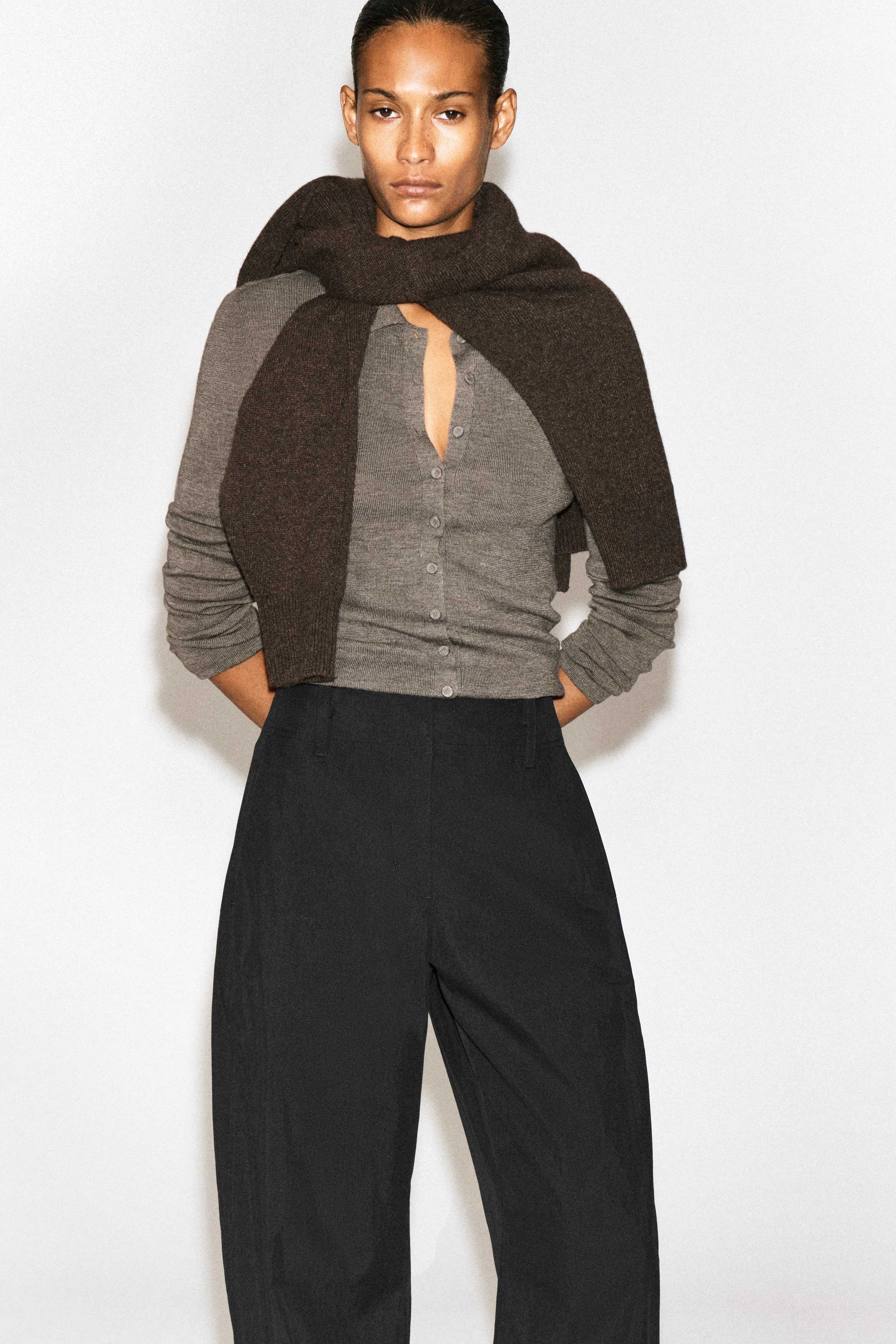 BARREL-LEG PIMA COTTON TROUSERS - 4