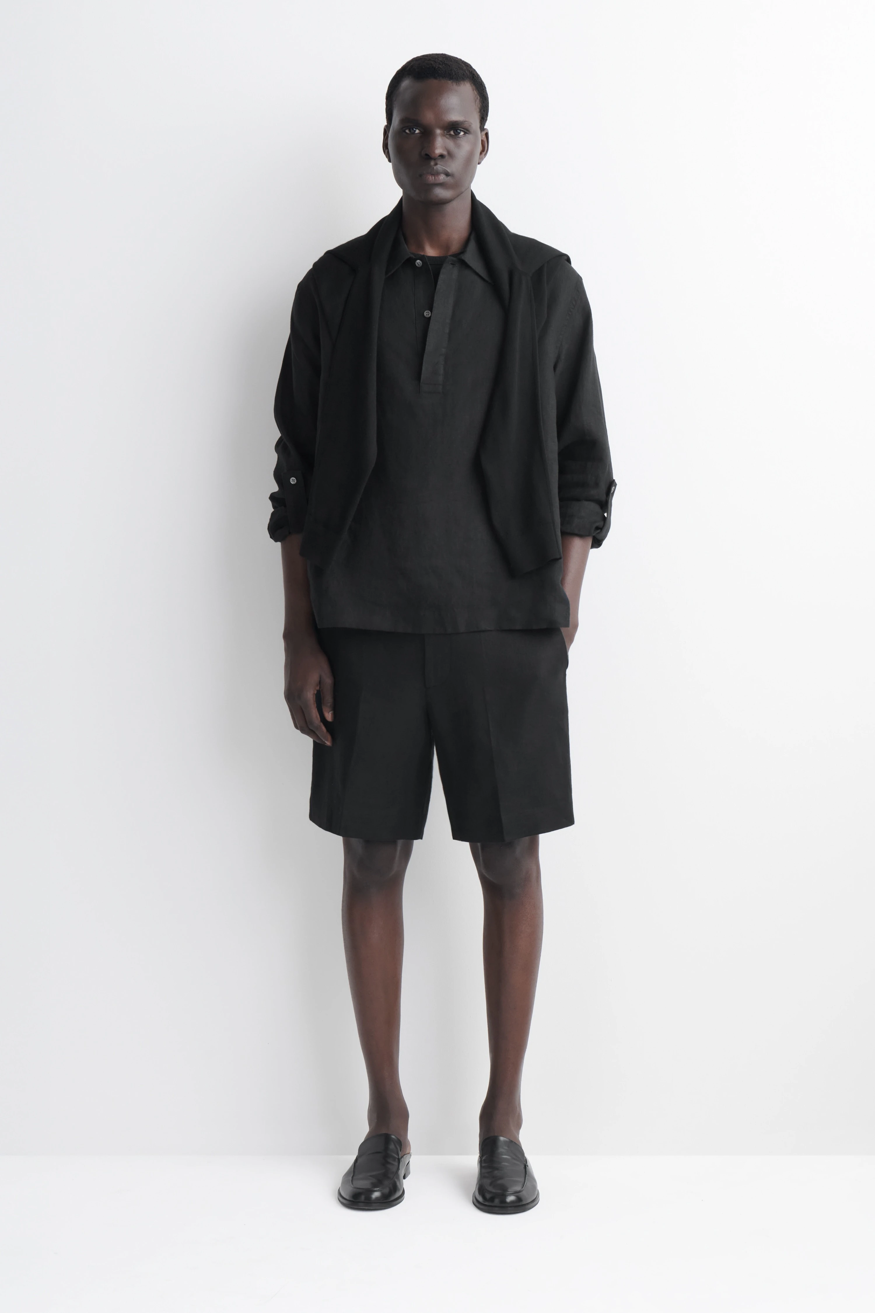 TAILORED LINEN SHORTS - 1
