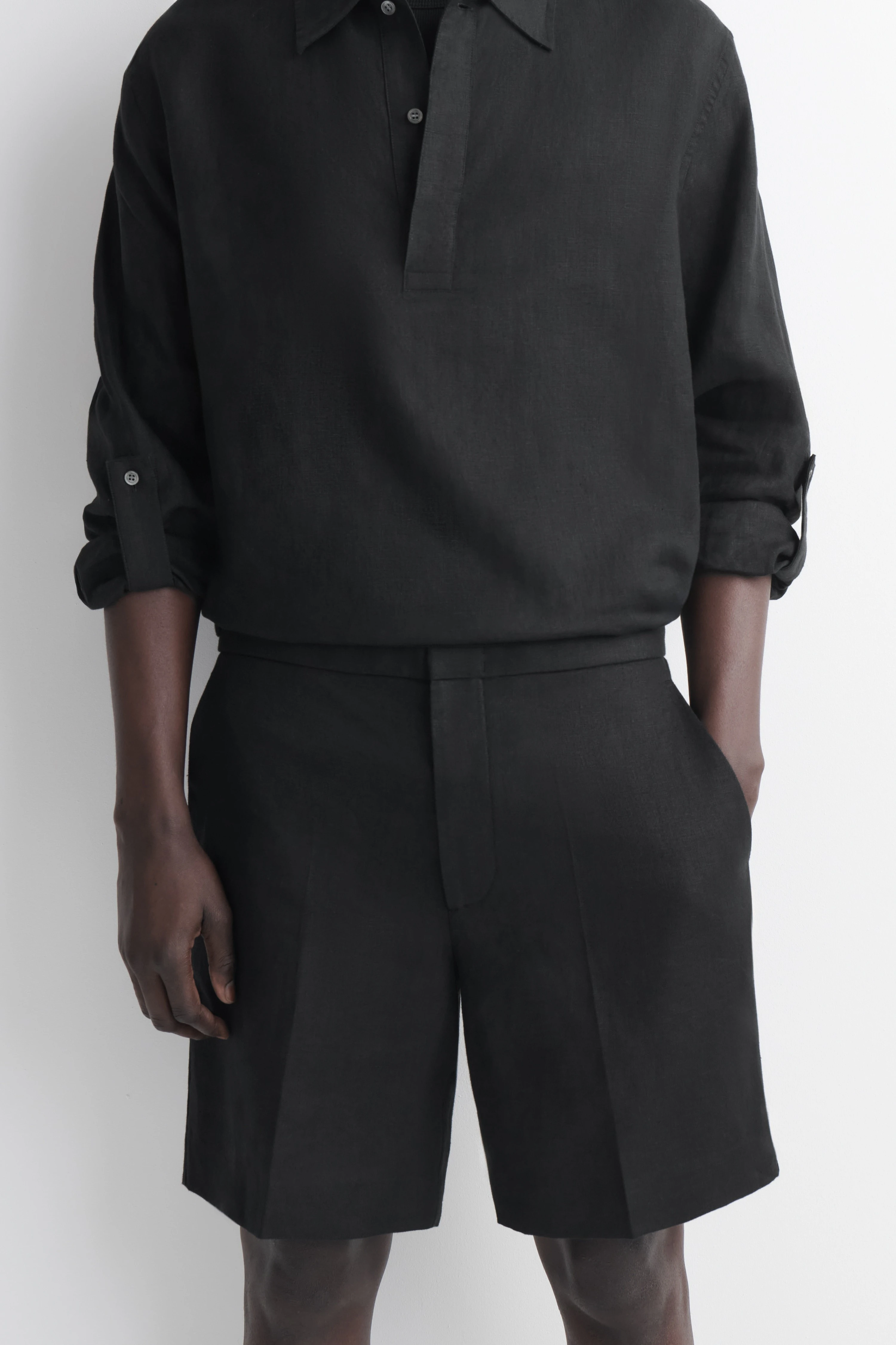 TAILORED LINEN SHORTS - 4