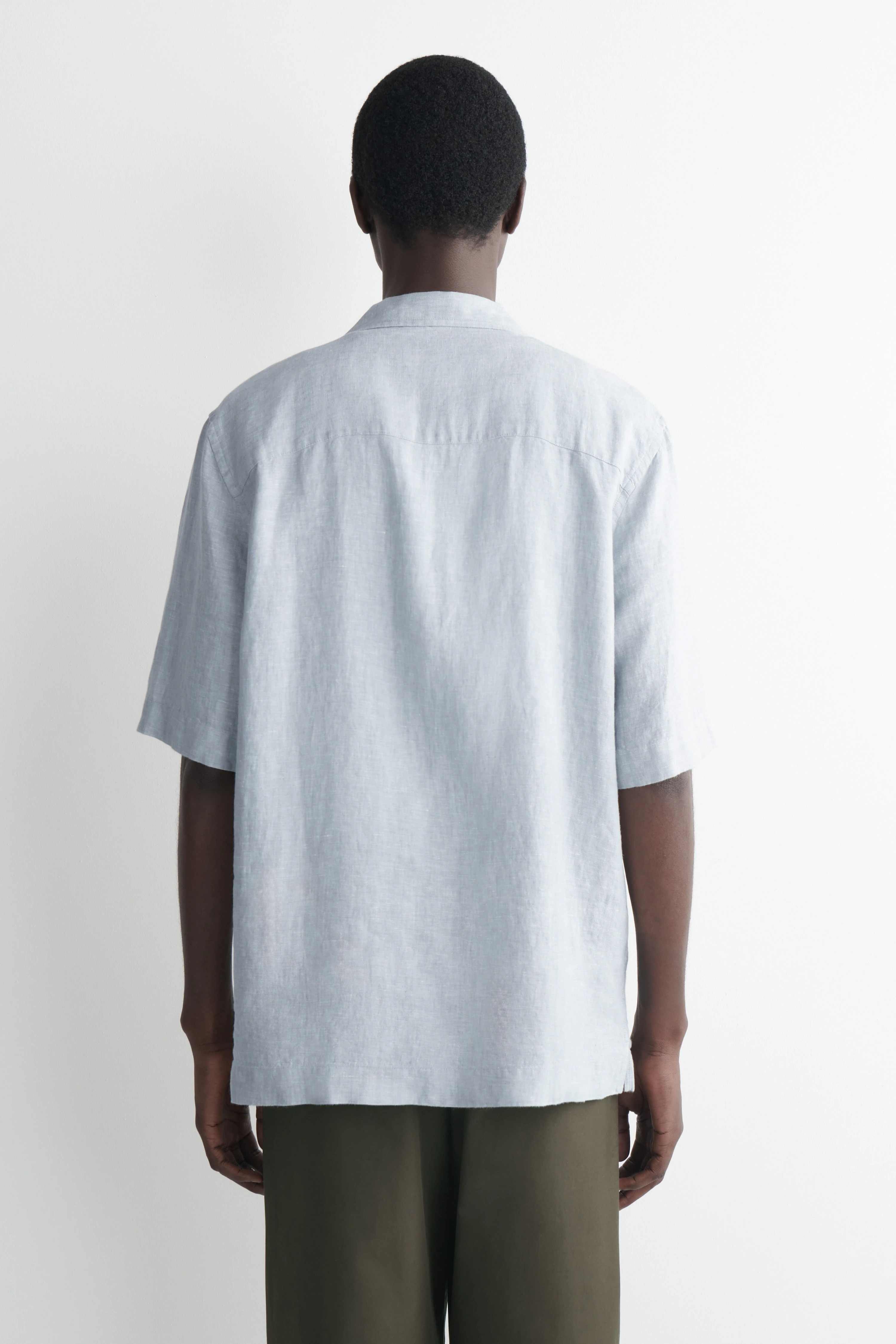 CAMP-COLLAR SHORT-SLEEVED LINEN SHIRT - 2