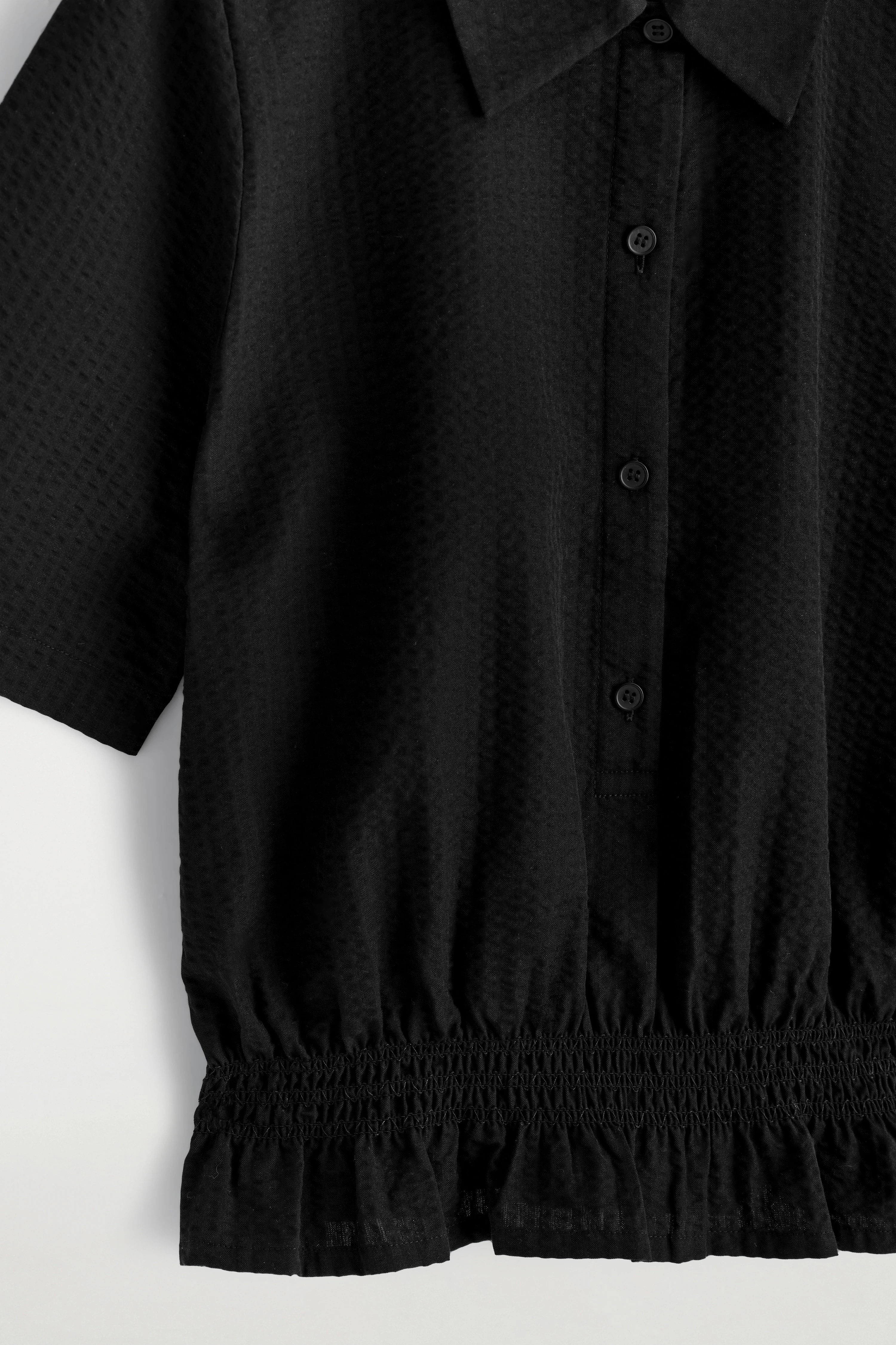 SMOCKED SEERSUCKER SHIRT - 7