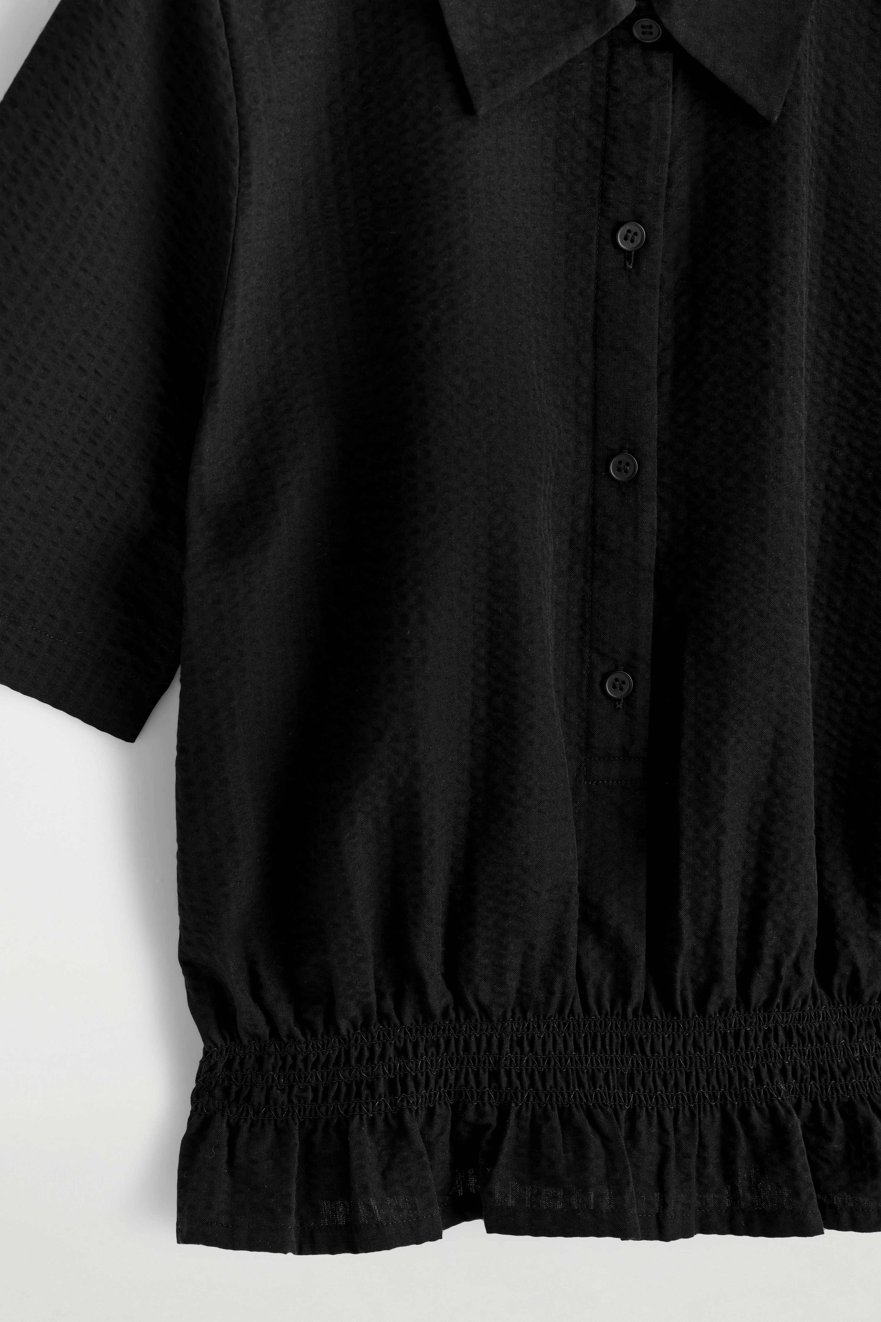 SMOCKED SEERSUCKER SHIRT - 7