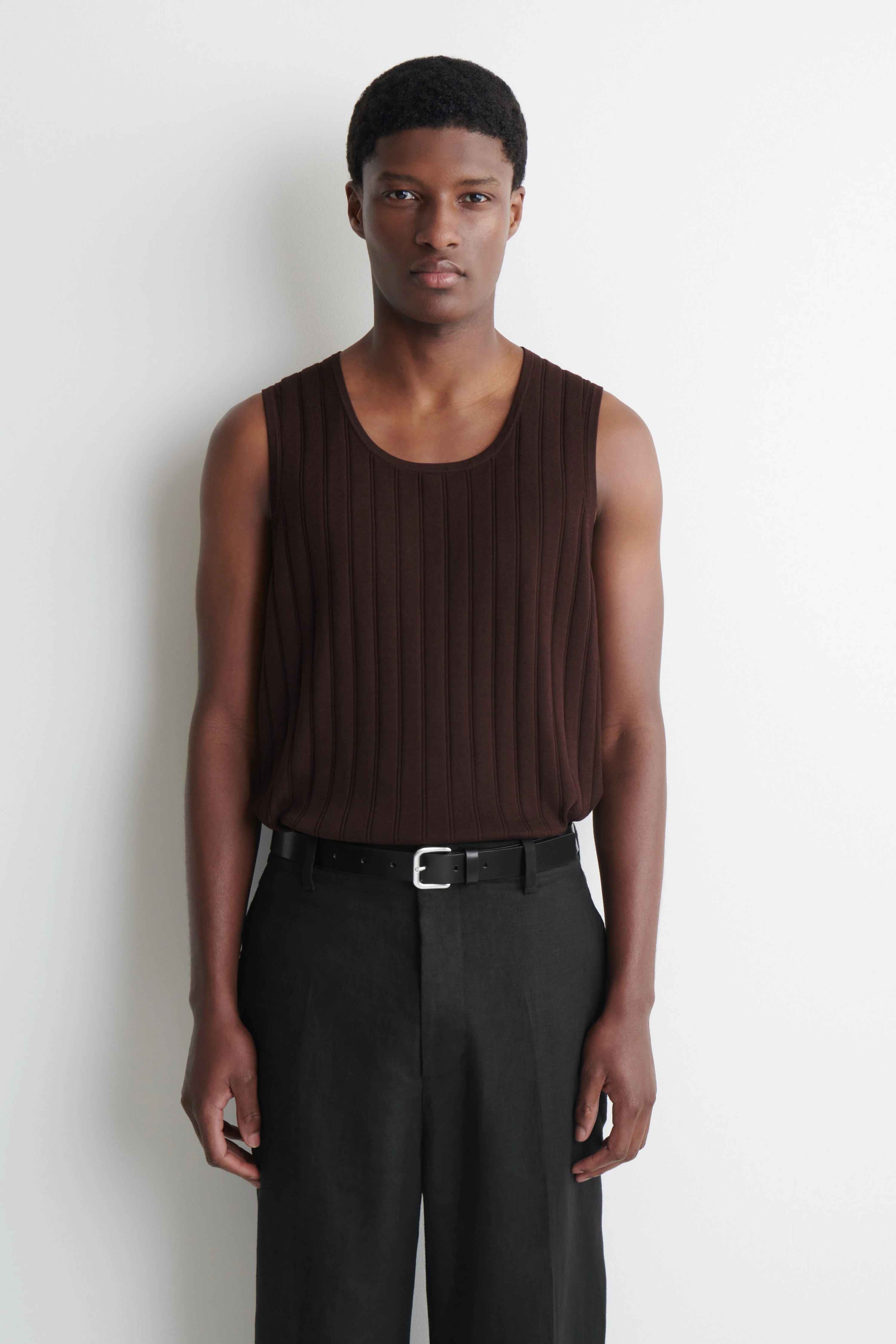 RIBBED-KNIT COTTON TANK TOP - 1