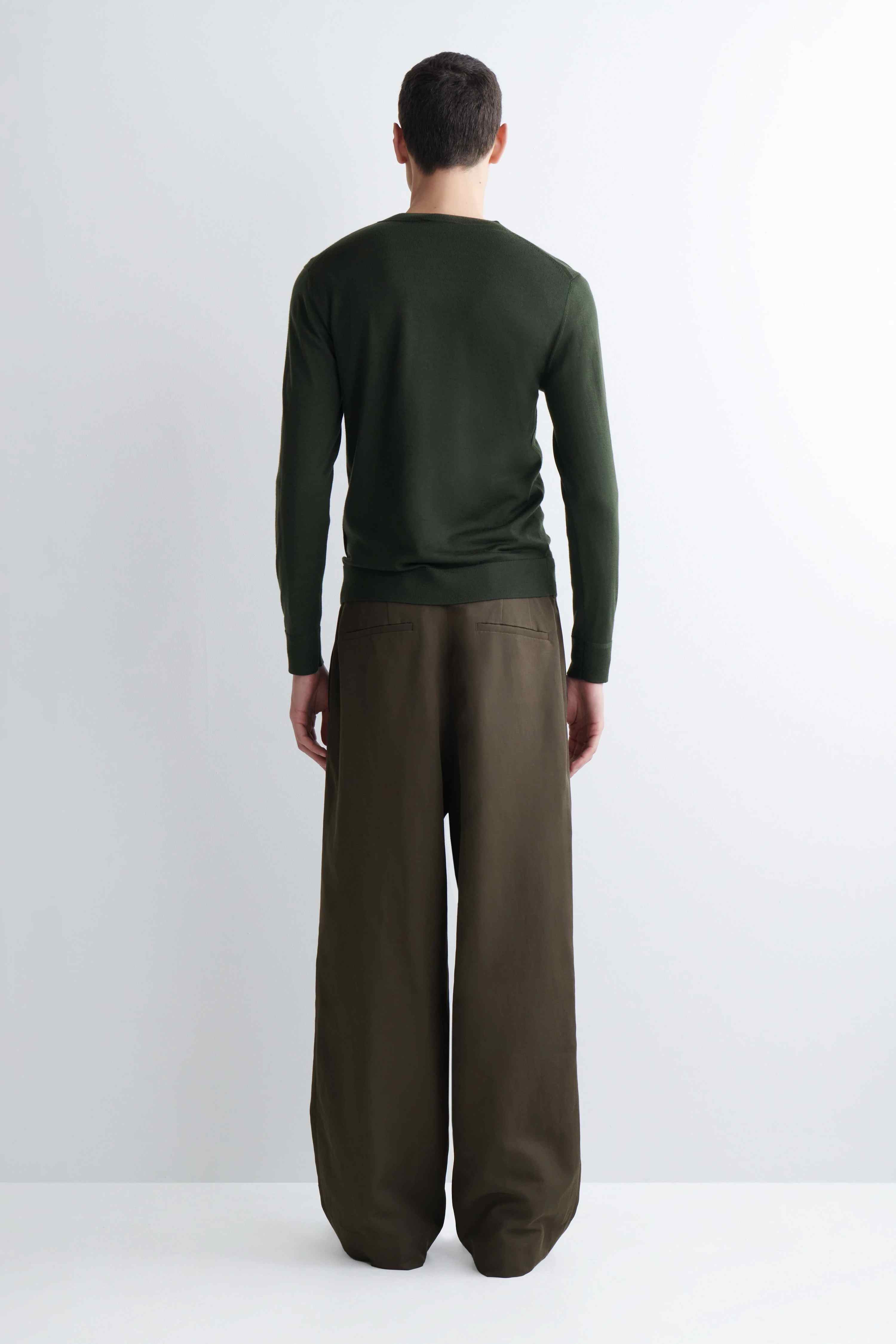 LINEN-BLEND RELAXED-FIT WIDE-LEG TROUSERS - 2