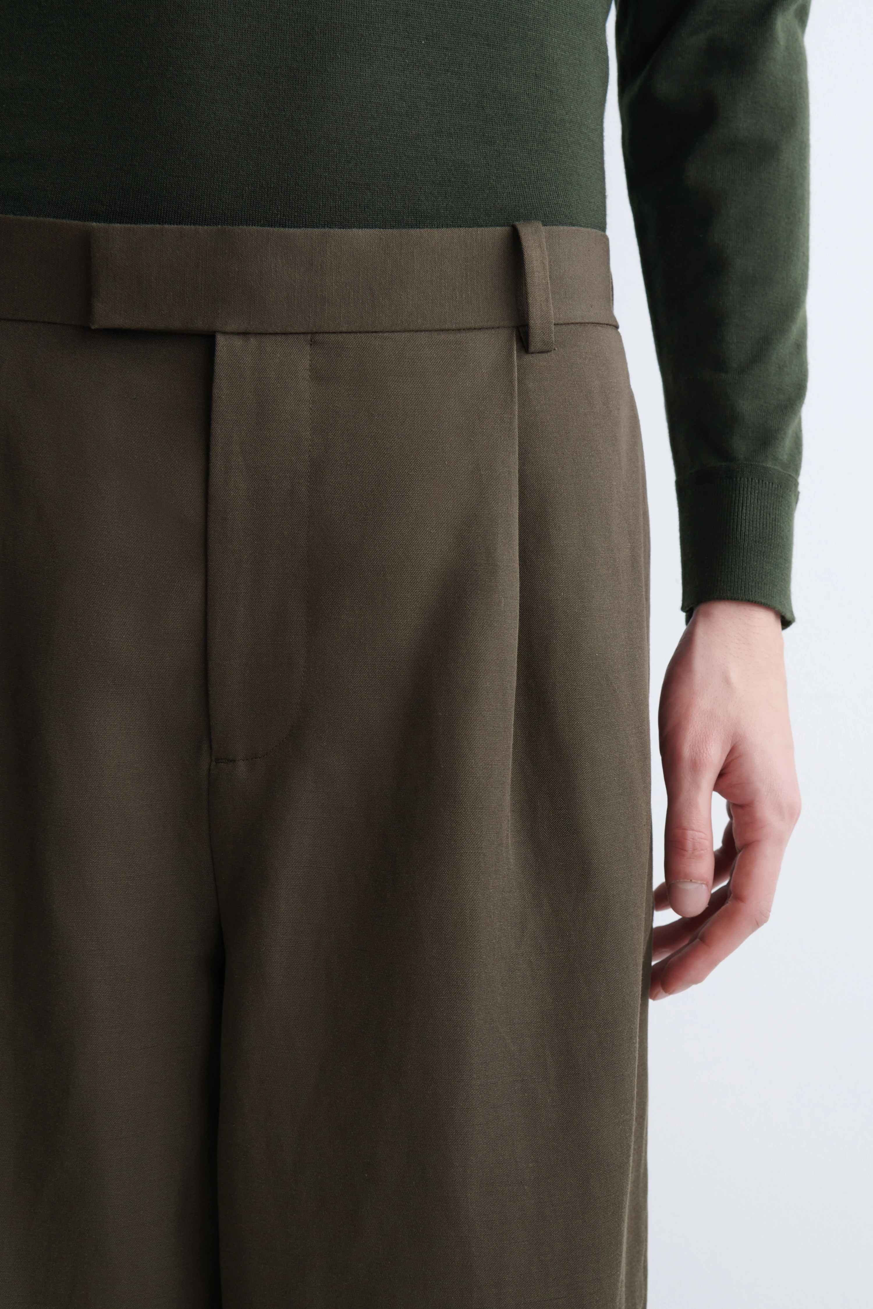 LINEN-BLEND RELAXED-FIT WIDE-LEG TROUSERS - 3