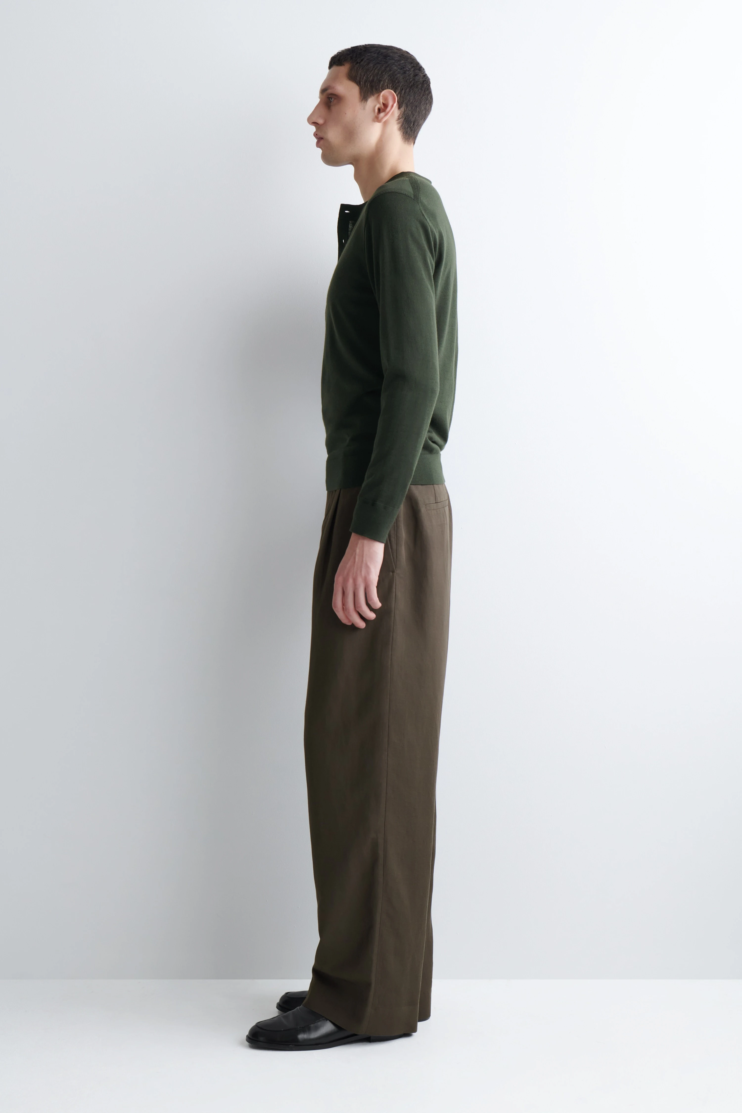 LINEN-BLEND RELAXED-FIT WIDE-LEG TROUSERS - 5