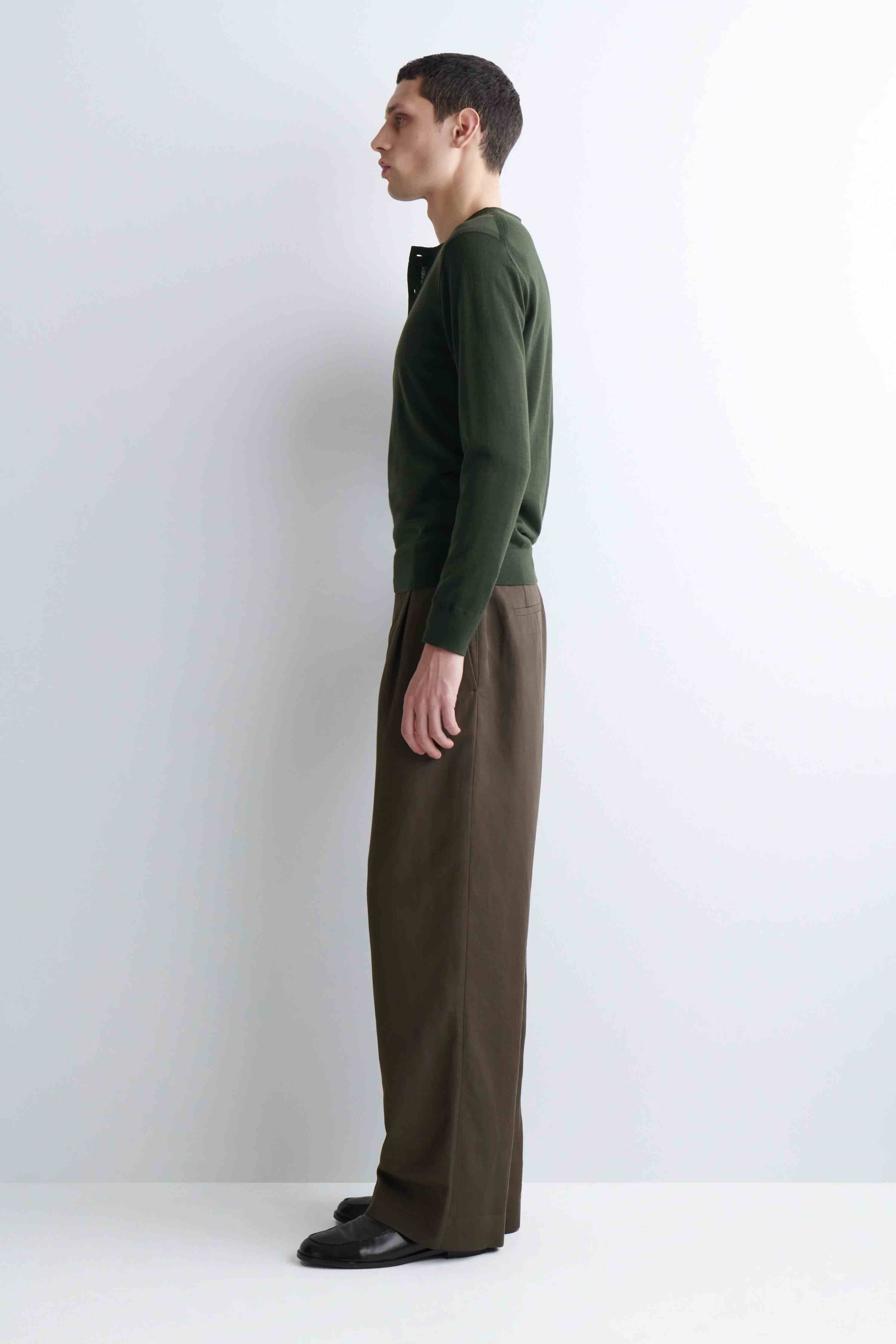 LINEN-BLEND RELAXED-FIT WIDE-LEG TROUSERS - 5