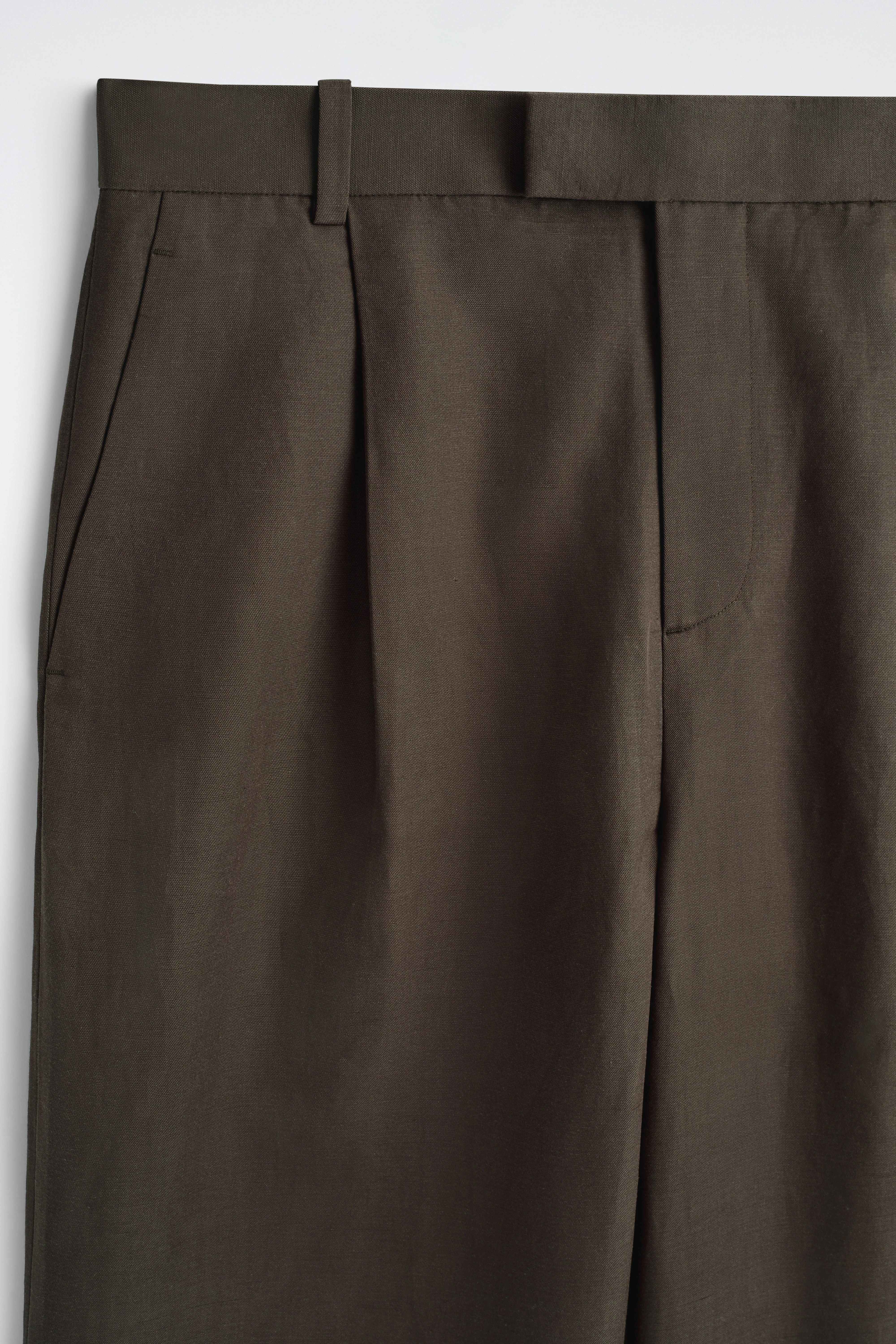 LINEN-BLEND RELAXED-FIT WIDE-LEG TROUSERS - 7