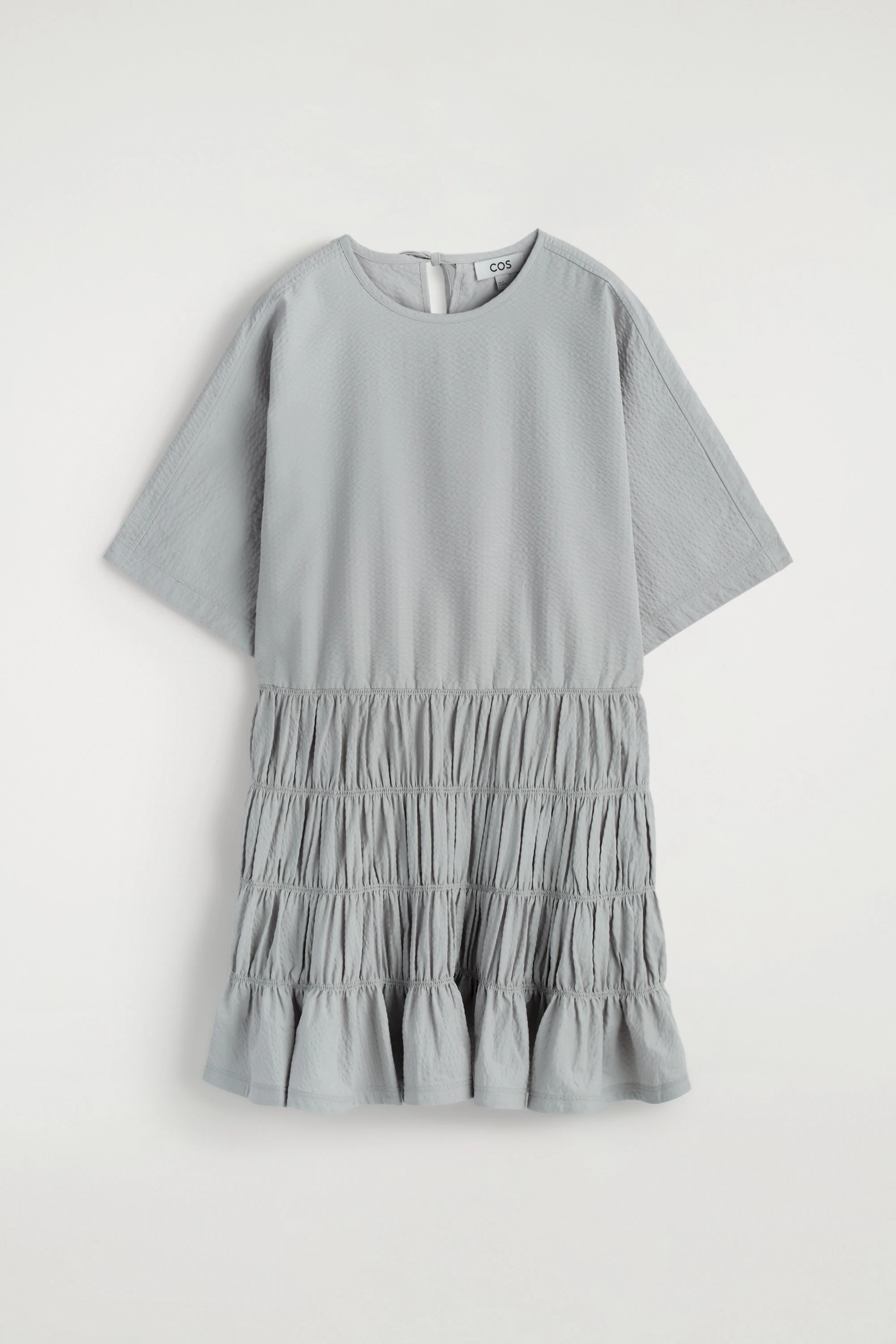 SMOCKED SEERSUCKER MINI DRESS - 5